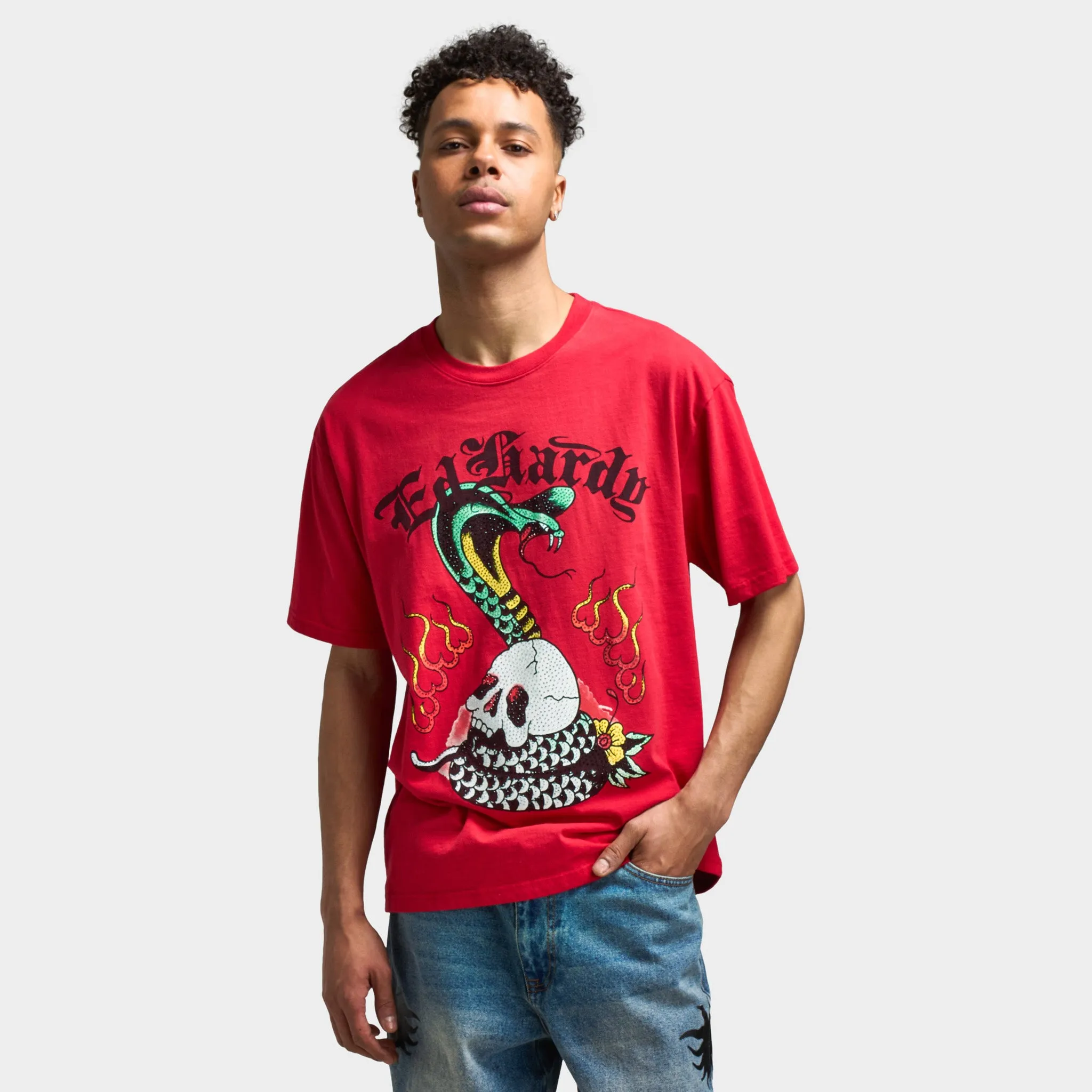 Ed Hardy Vintage Cobra Skull Graphic T-Shirt / Red sold by JD Sports