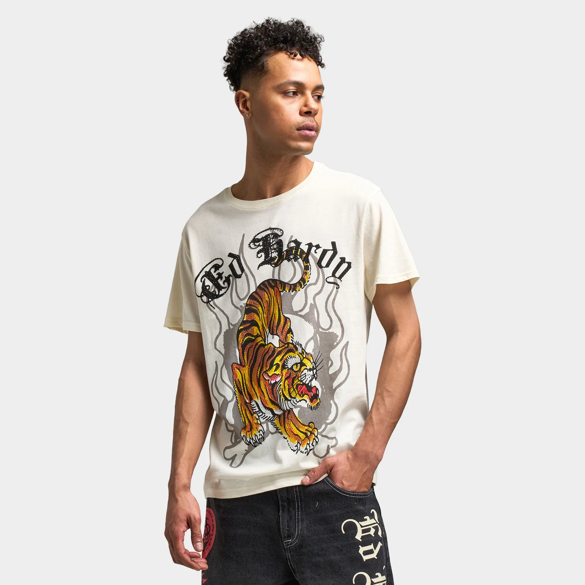 Ed Hardy Crawling Tiger Graphic T-Shirt / Ivory sold by JD Sports