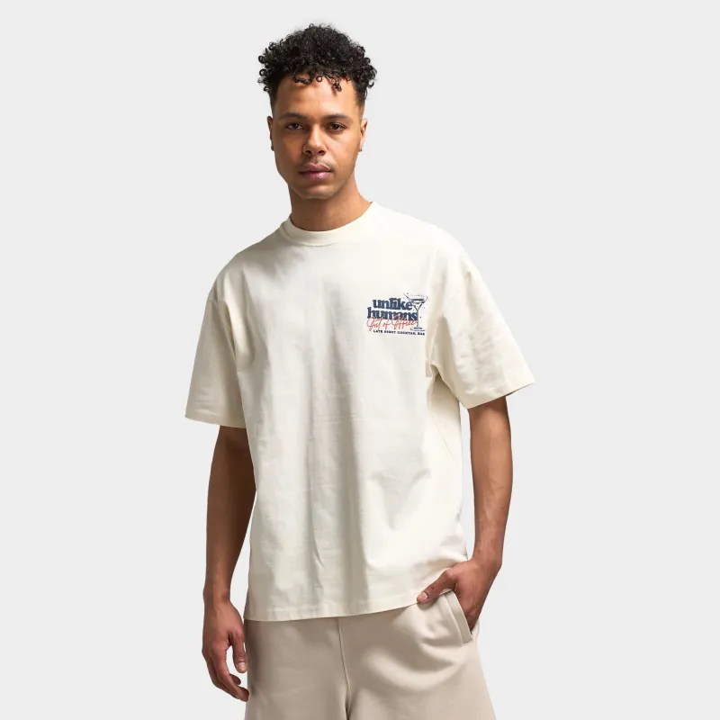Unlike Humans Cocktail Graphic T-Shirt / Cream sold by JD Sports
