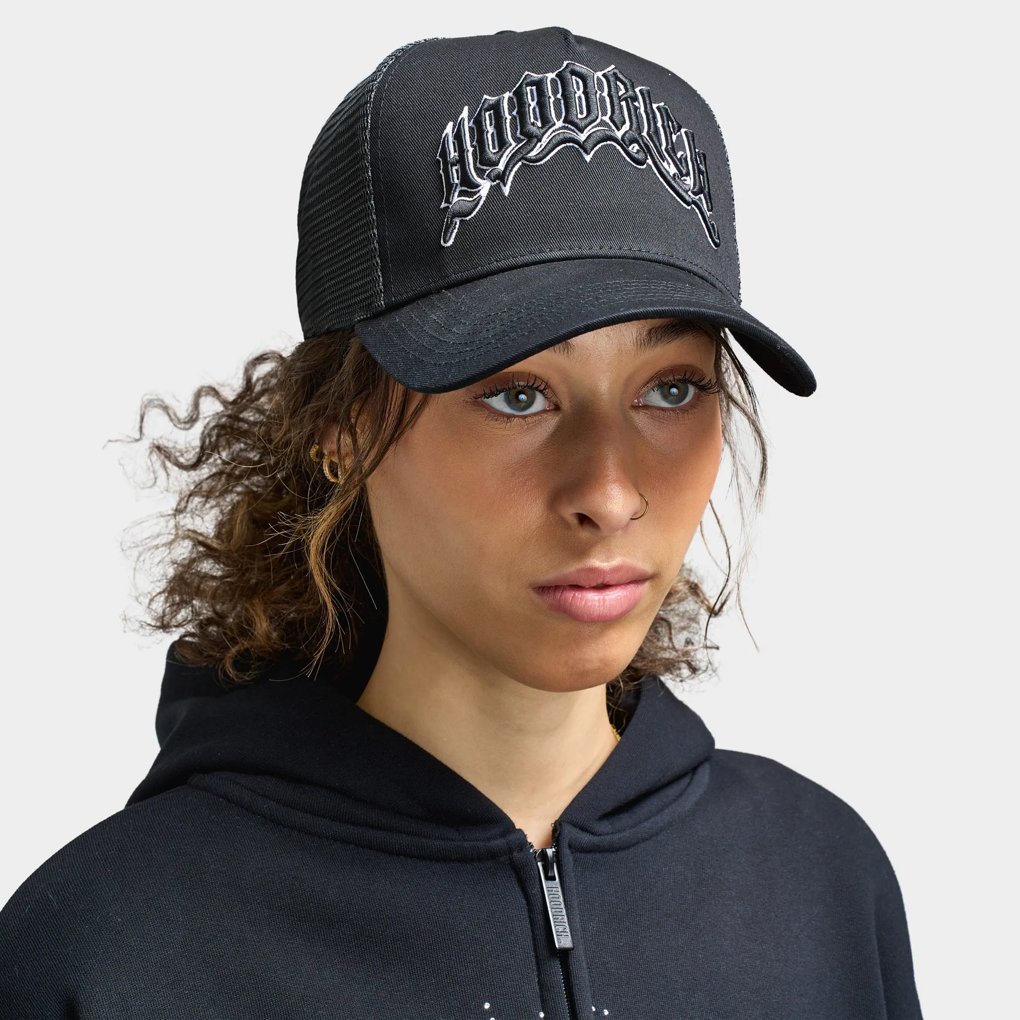 $JD Hoodrich Ritual 5 Panel Trucker Cap Black / Grey sold by JD Sports