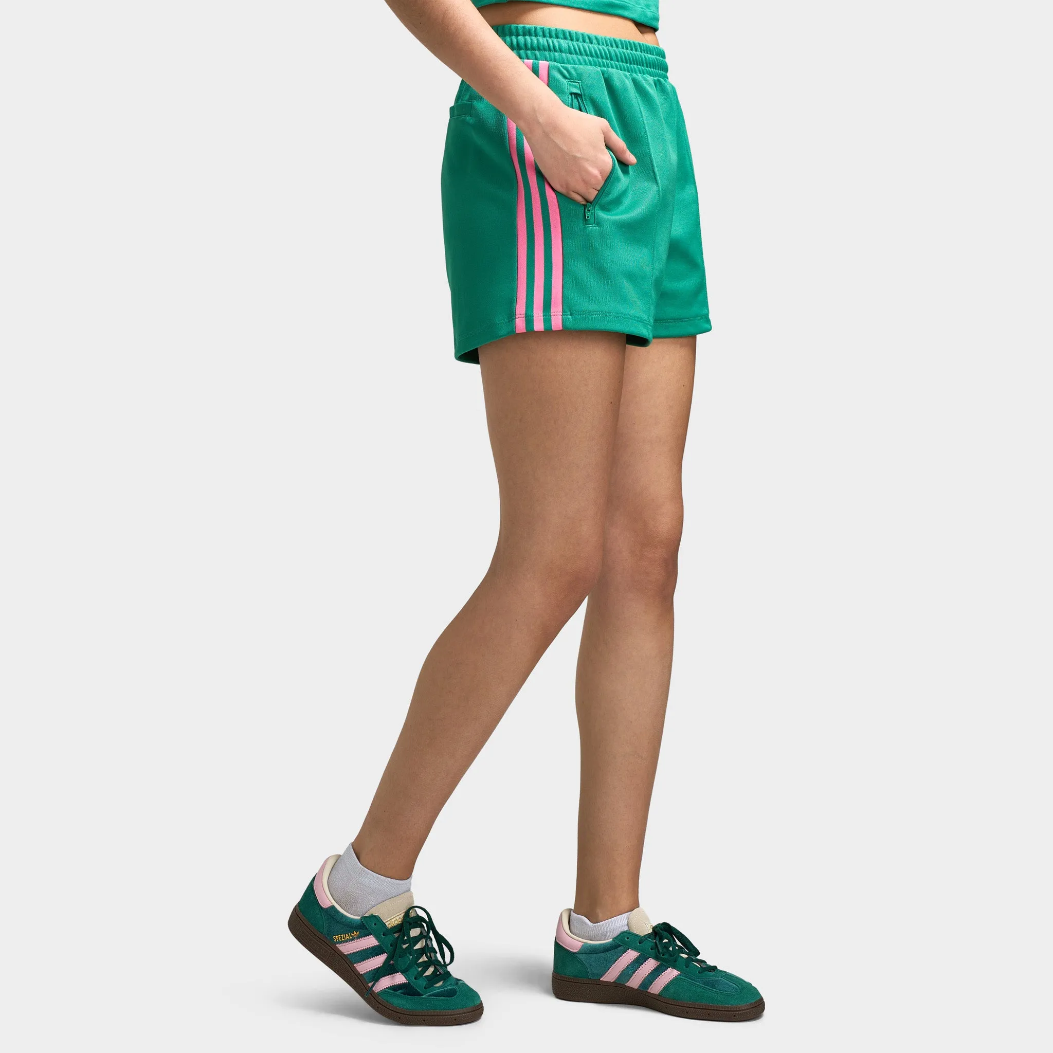 Adidas Women's Classic Shorts Semi Court Green / Bliss Pink sold by JD Sports product image thumbnail 3