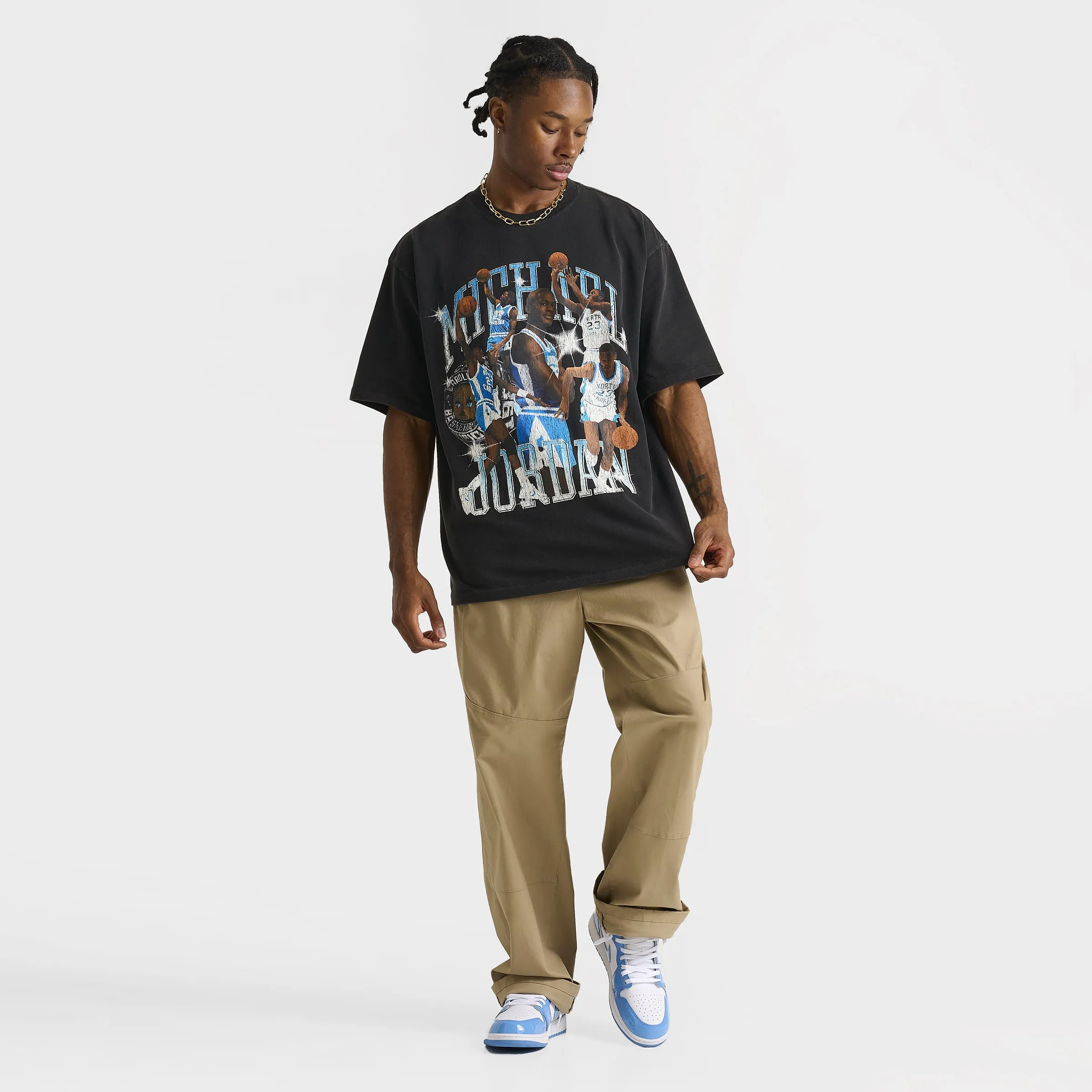 Jordan Flight Essentials Oversized Graphic T-Shirt Black / Dark Powder Blue sold by JD Sports product image thumbnail 5