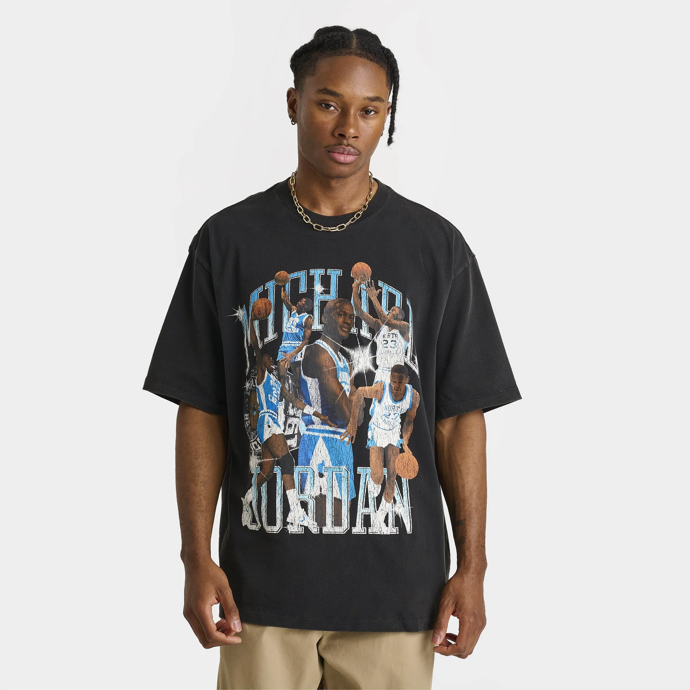 Jordan Flight Essentials Oversized Graphic T-Shirt Black / Dark Powder Blue sold by JD Sports