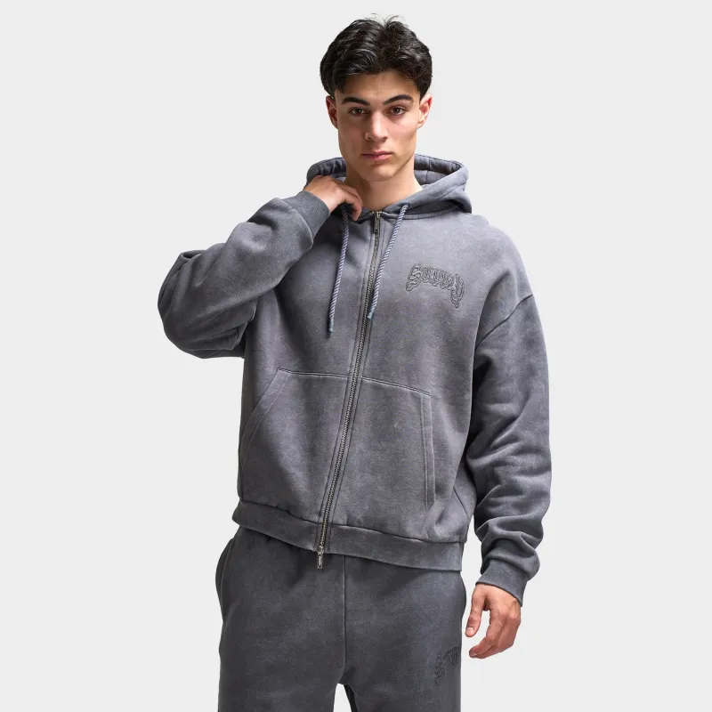 Supply & Demand Barron Full Zip Hoodie / Washed Magnet sold by JD Sports