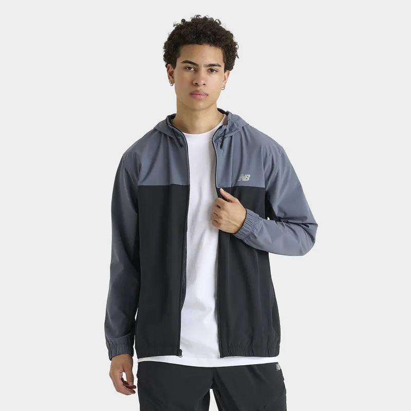 New Balance Woven Hooded Jacket Black / Slate Grey made by New Balance