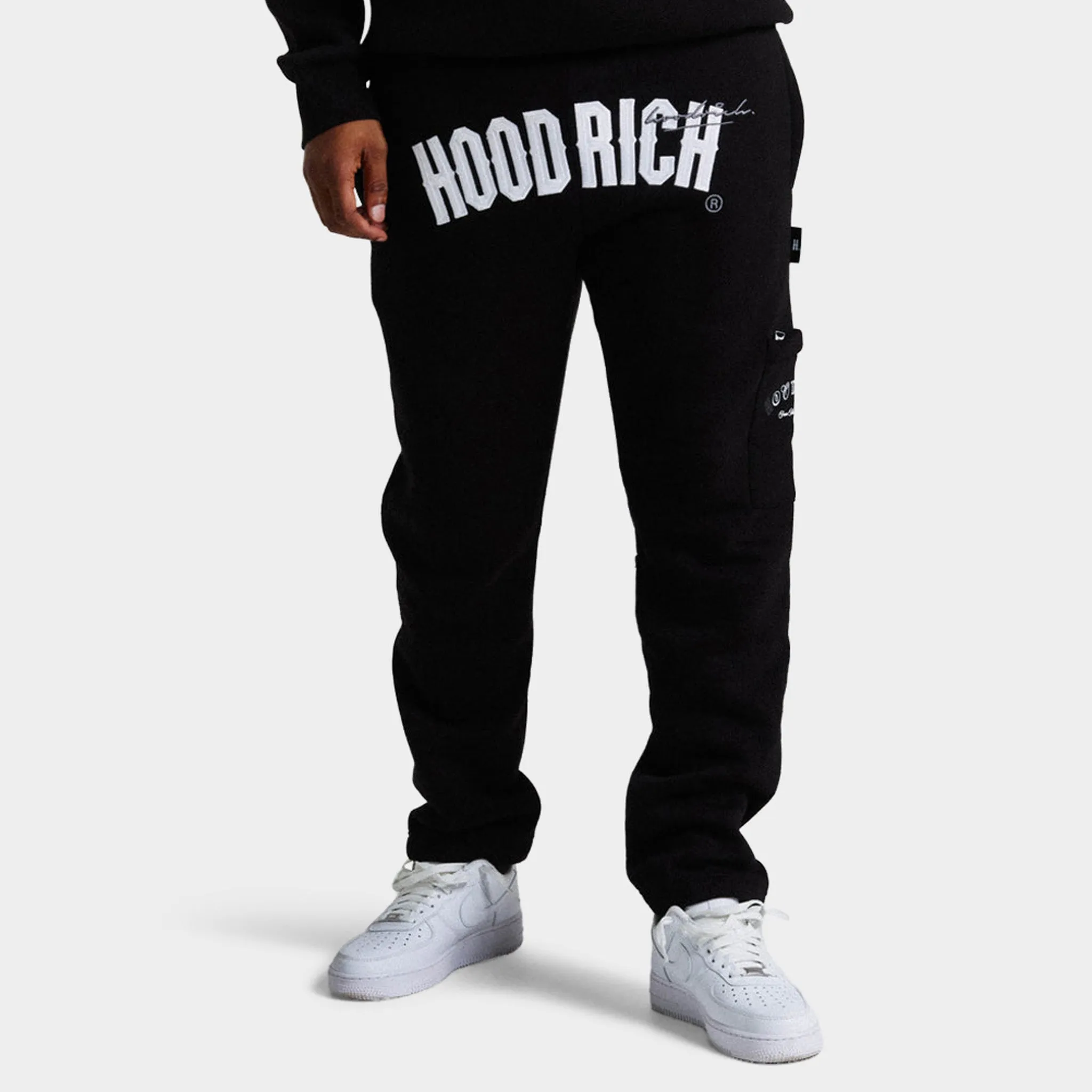 Hoodrich Heat V3 Open Hem Joggers Black / White - Lava Smoke sold by JD Sports