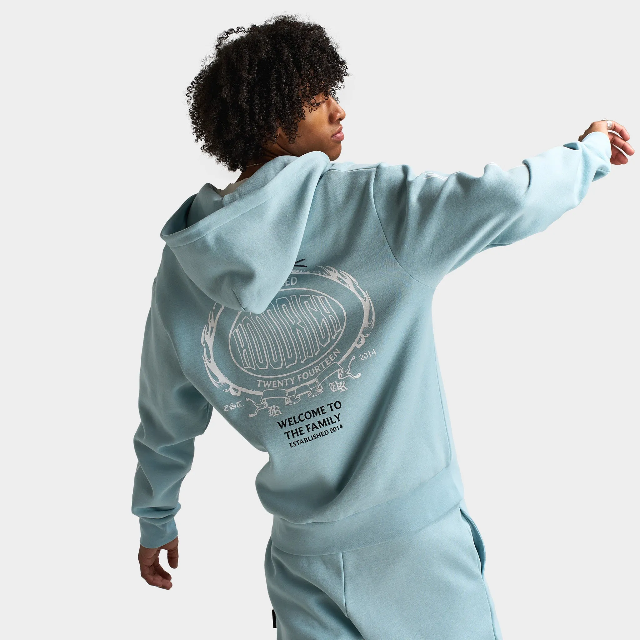 Hoodrich Noir Oversized Full Zip Hoodie Sterling Blue / White - Anthracite sold by JD Sports product image thumbnail 2