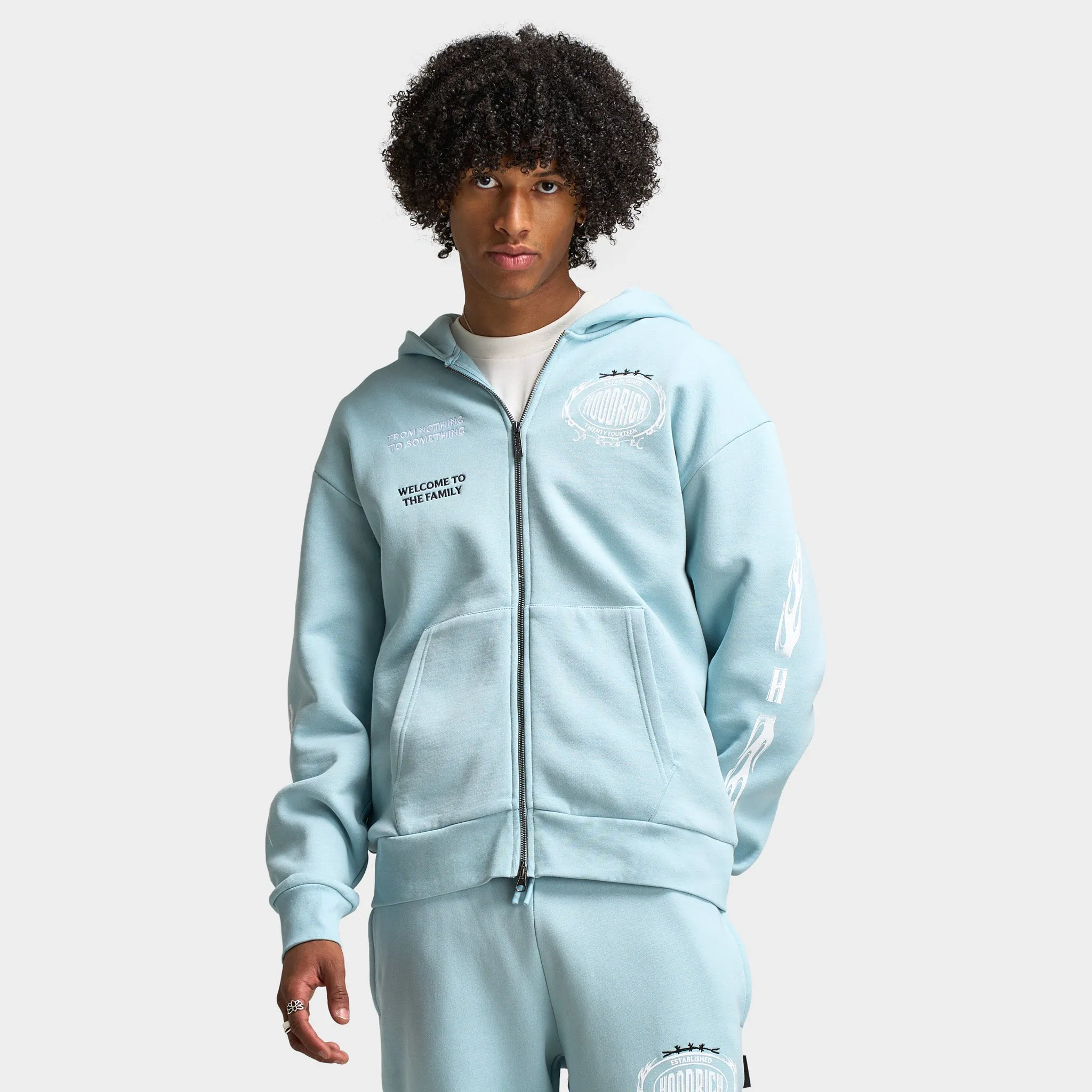 Hoodrich Noir Oversized Full Zip Hoodie Sterling Blue / White - Anthracite sold by JD Sports