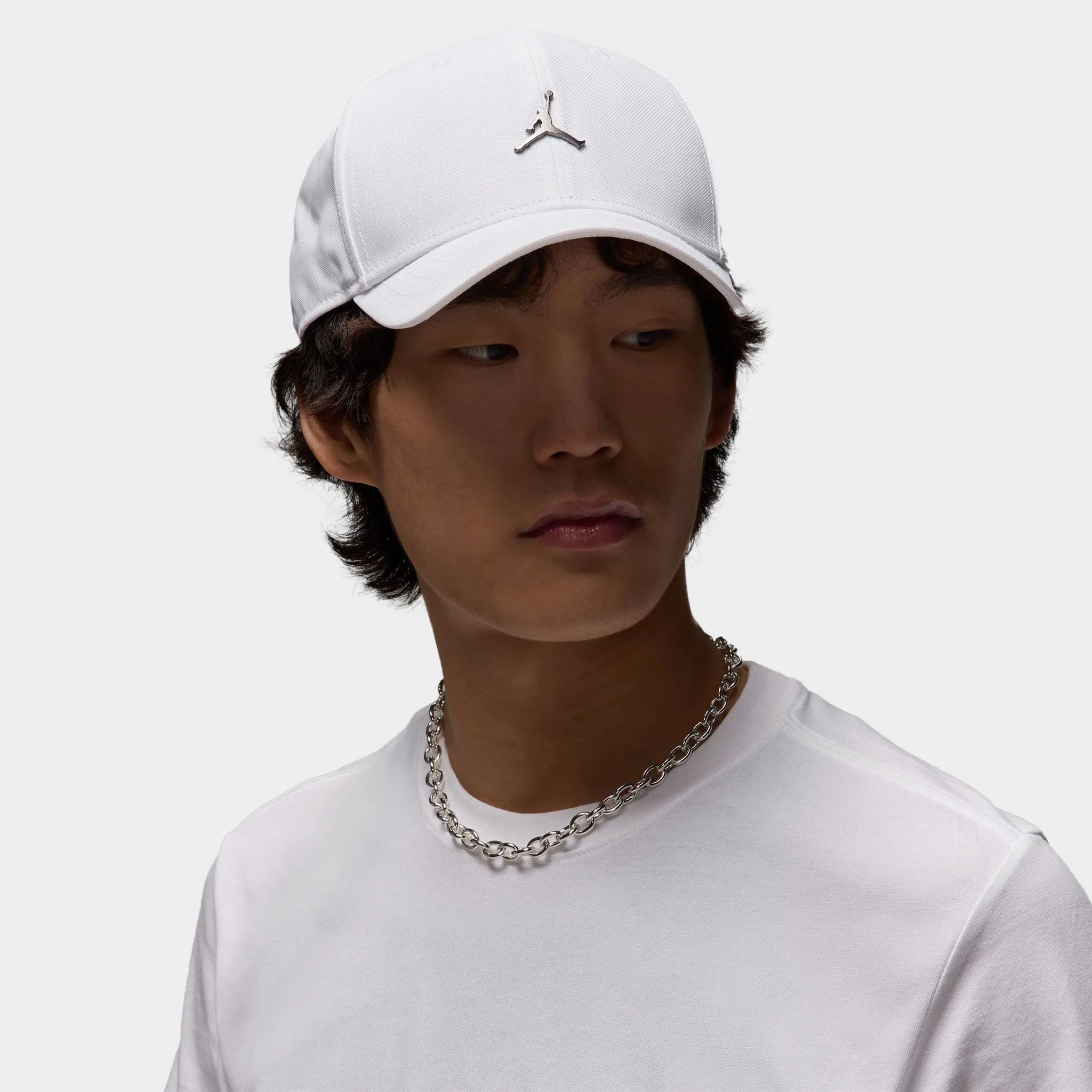 Jordan Rise Structured Metal Jumpman Strapback Cap / White sold by JD Sports