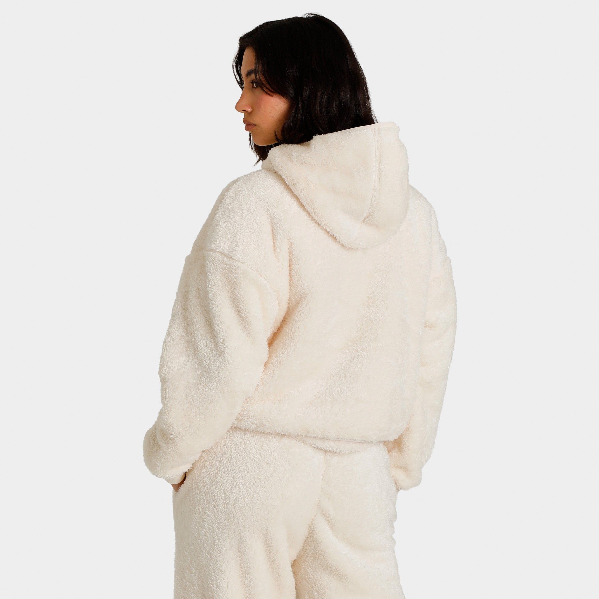 adidas Originals Women's Essentials+ Fluffy Teddy Pullover Hoodie / Wonder White sold by JD Sports product image thumbnail 2