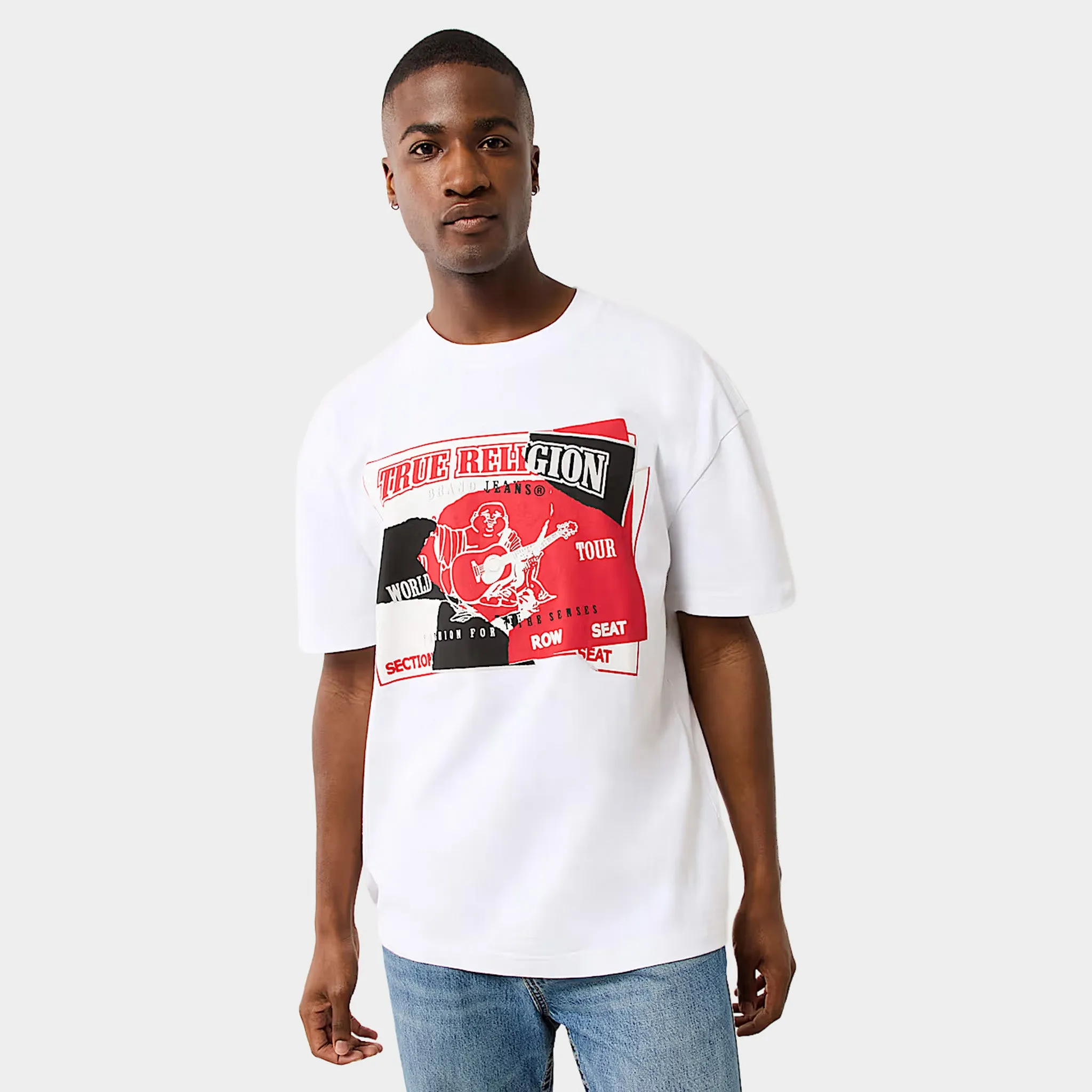 True Religion Torn SRS Tee / Optic White sold by JD Sports