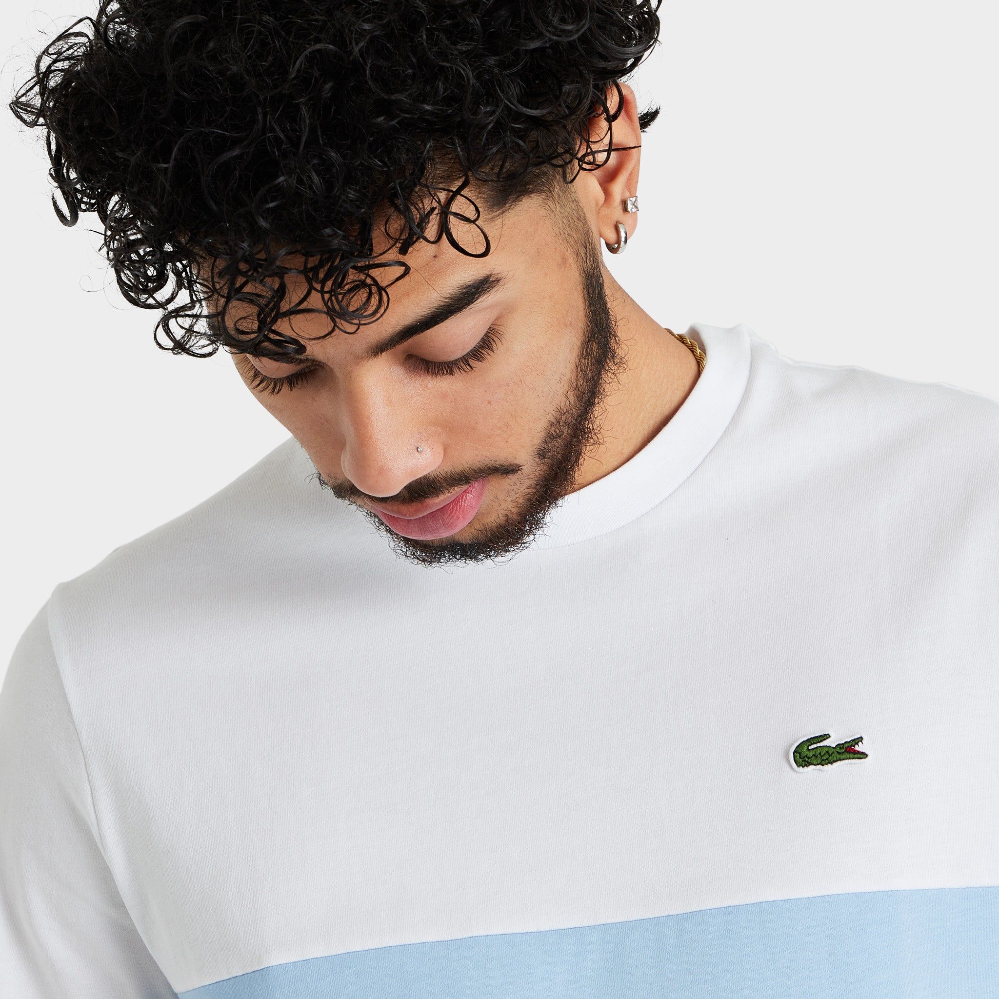 Lacoste 3D Lettered Colorblock Cotton T-shirt White / Blue sold by JD Sports product image thumbnail 3