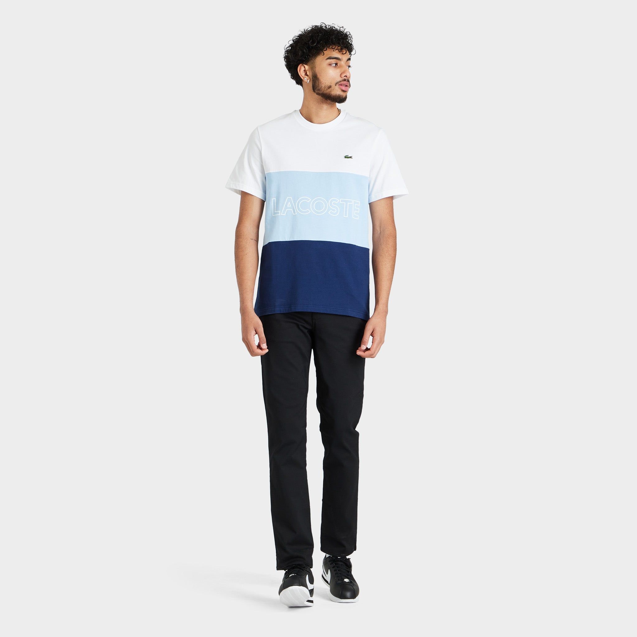 Lacoste 3D Lettered Colorblock Cotton T-shirt White / Blue sold by JD Sports product image thumbnail 5