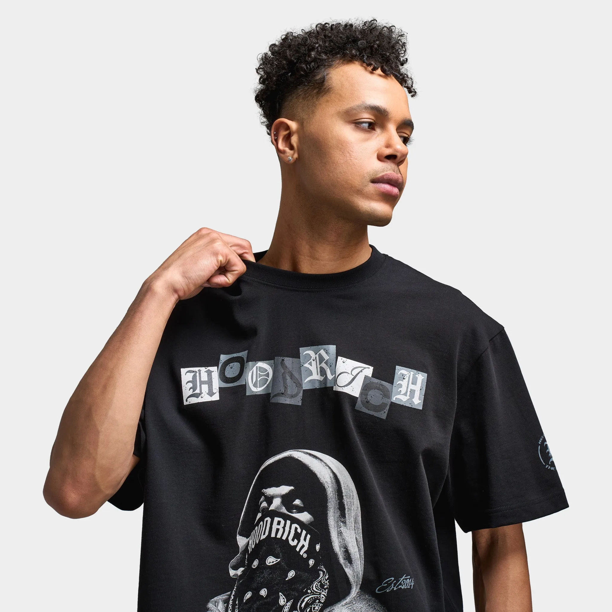 Hoodrich Halo Oversized Graphic T-Shirt Black / Grey sold by JD Sports product image thumbnail 4