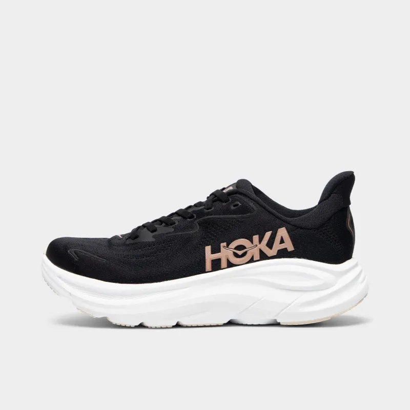 Hoka Women's Clifton 10 Black / White - Rose Gold sold by JD Sports