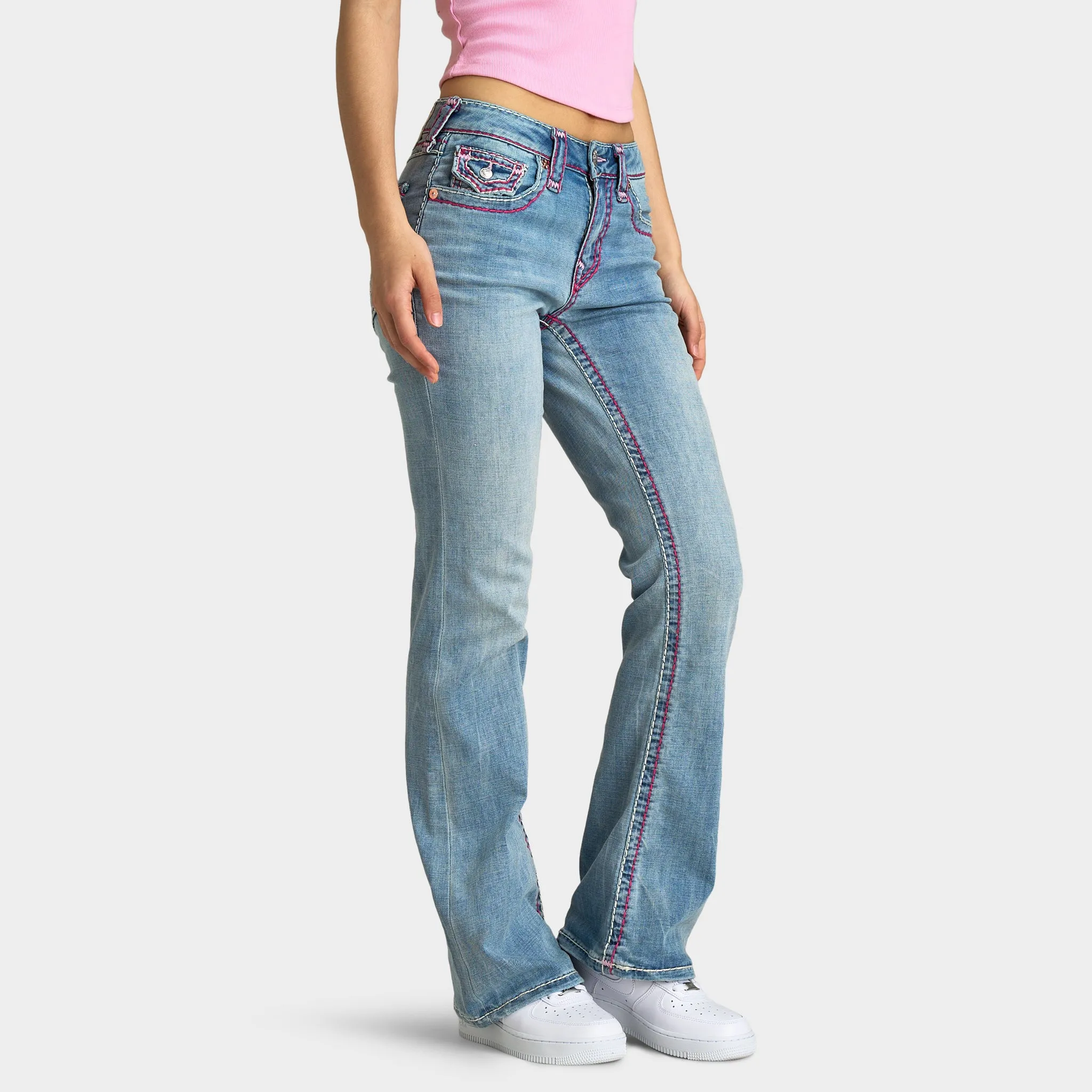 True Religion Women's Becca Mid Rise Bootcut Flap Sup T / California Poppy sold by JD Sports product image thumbnail 5