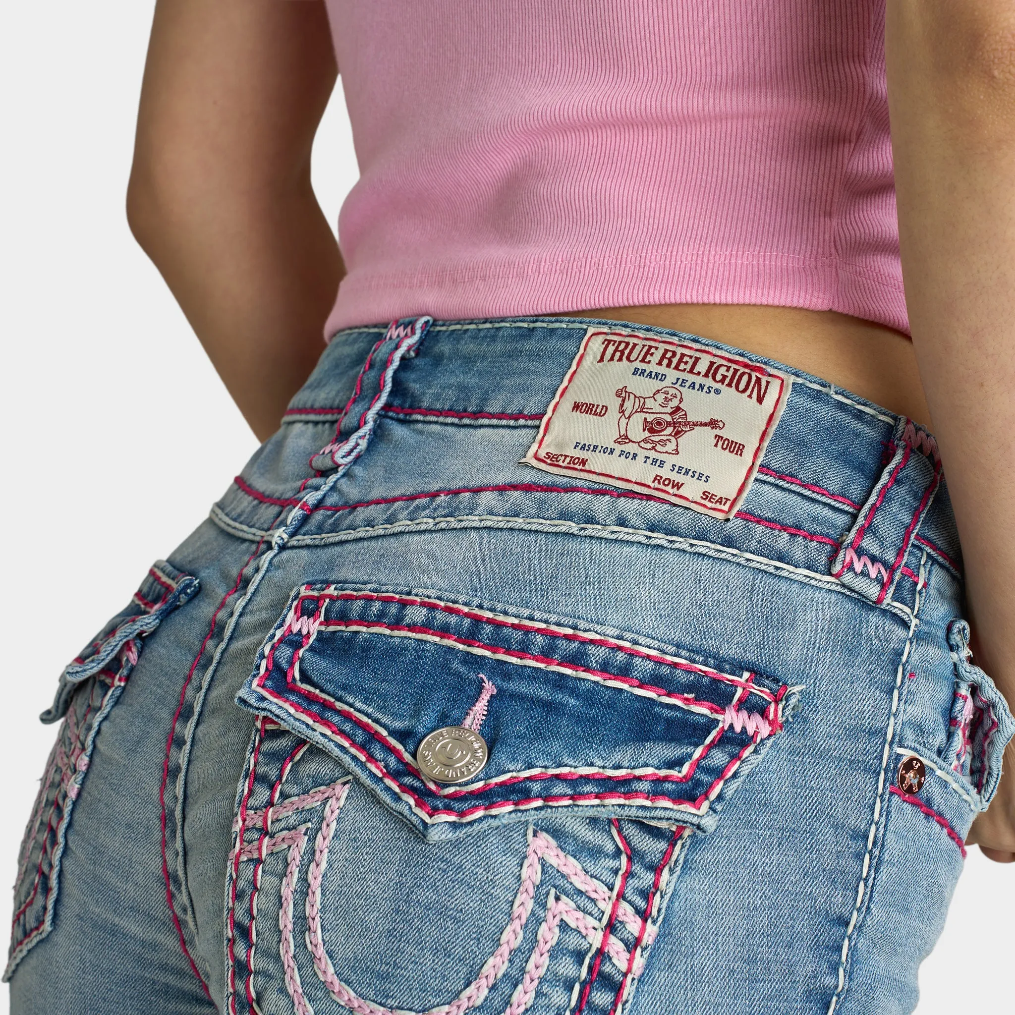 True Religion Women's Becca Mid Rise Bootcut Flap Sup T / California Poppy sold by JD Sports product image thumbnail 3