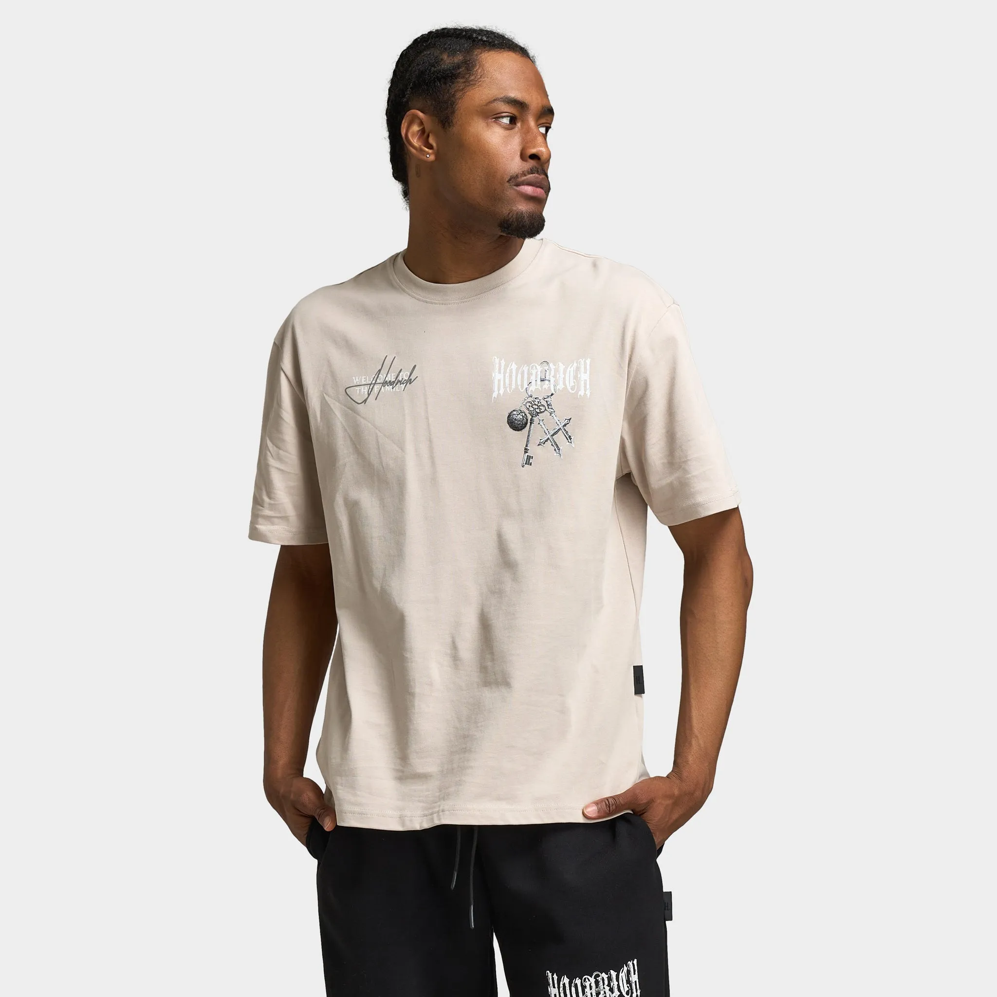 Hoodrich Rite Oversized Graphic T-Shirt Silver Grey / White - Monument sold by JD Sports