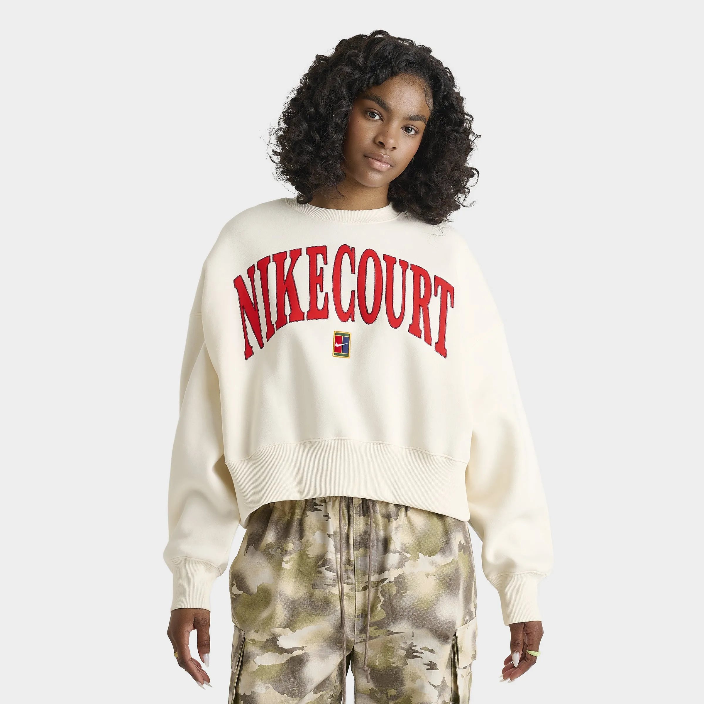 Nike Court Women's Phoenix Fleece Over Oversized Crewneck Tennis Sweatshirt Heritage / Pale Ivory sold by JD Sports product image thumbnail 3