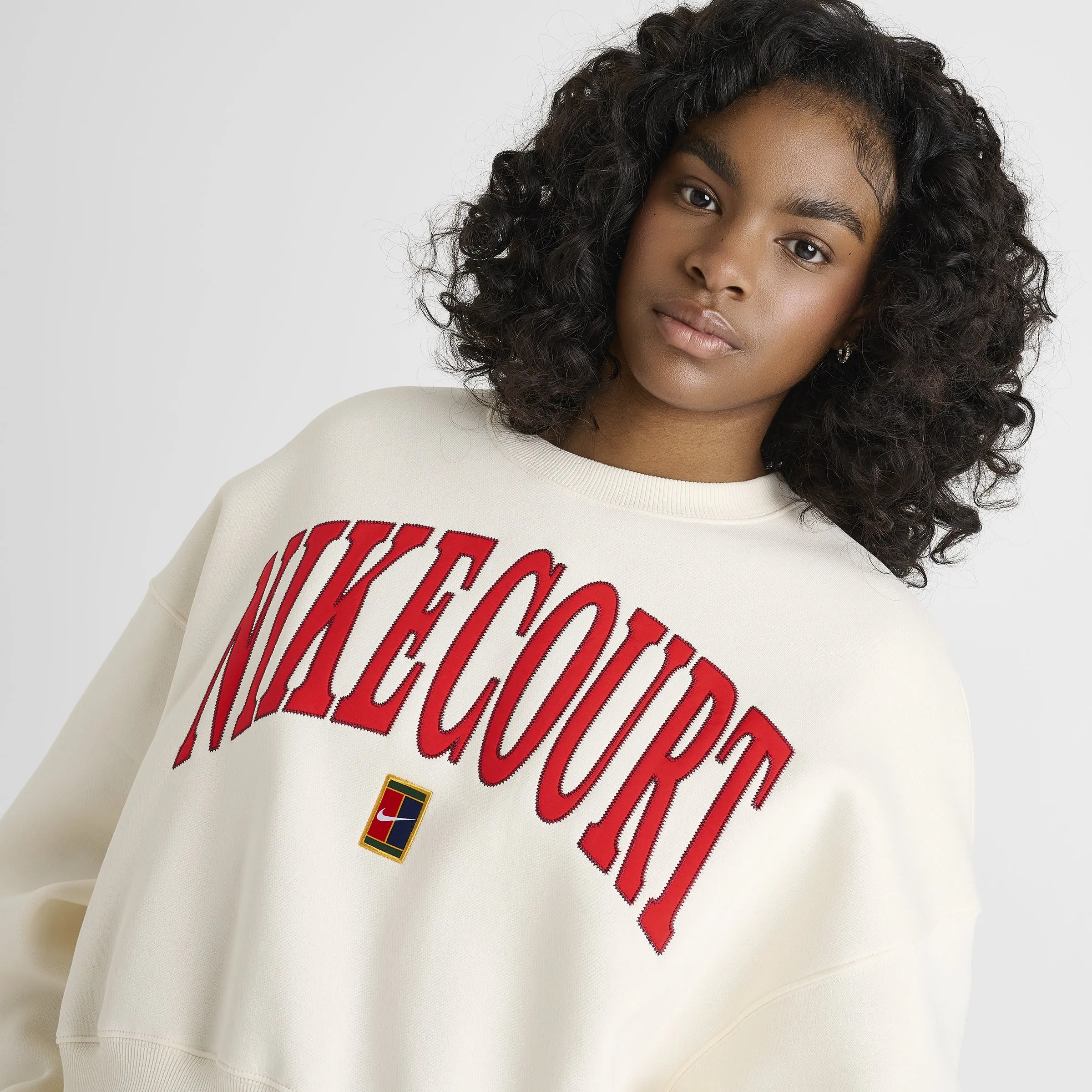 Nike Court Women's Phoenix Fleece Over Oversized Crewneck Tennis Sweatshirt Heritage / Pale Ivory sold by JD Sports product image thumbnail 5