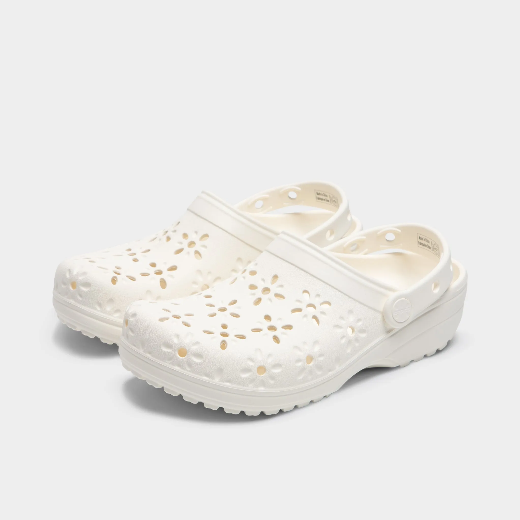 Crocs Women's Classic Floral Cut Out Clog / Chalk sold by JD Sports product image thumbnail 2