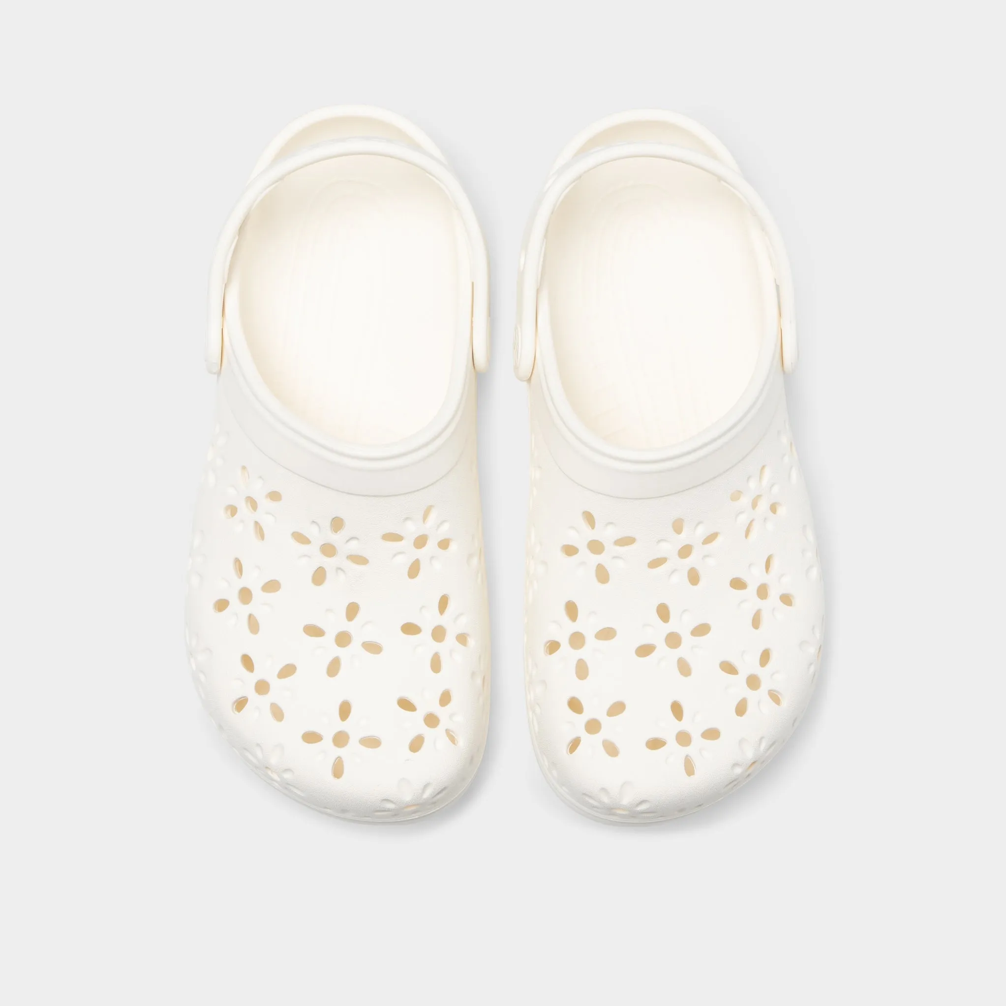 Crocs Women's Classic Floral Cut Out Clog / Chalk sold by JD Sports product image thumbnail 5