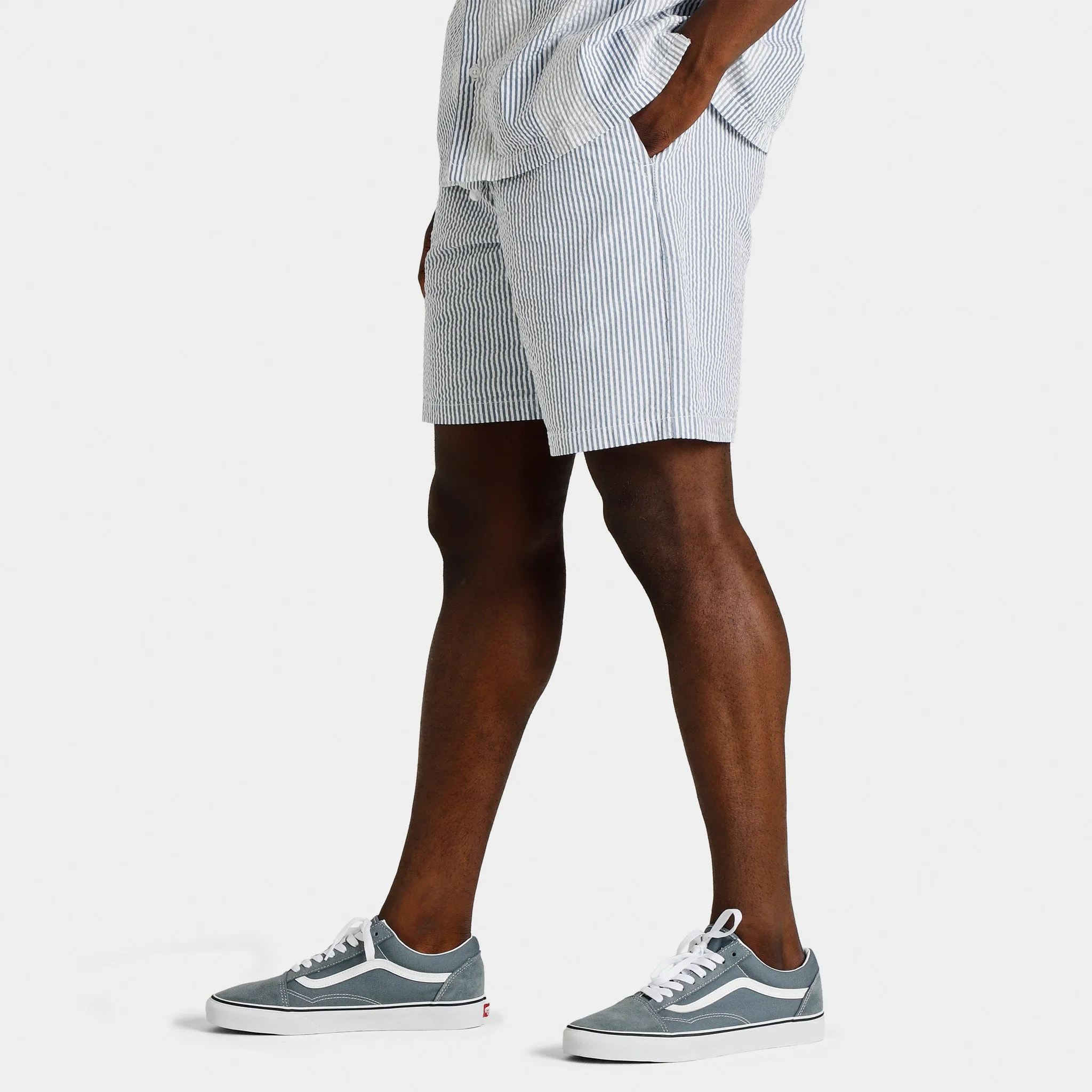 Vans Range Seersucker Loose Elastic Waist Shorts White / Vans Teal sold by JD Sports product image thumbnail 4