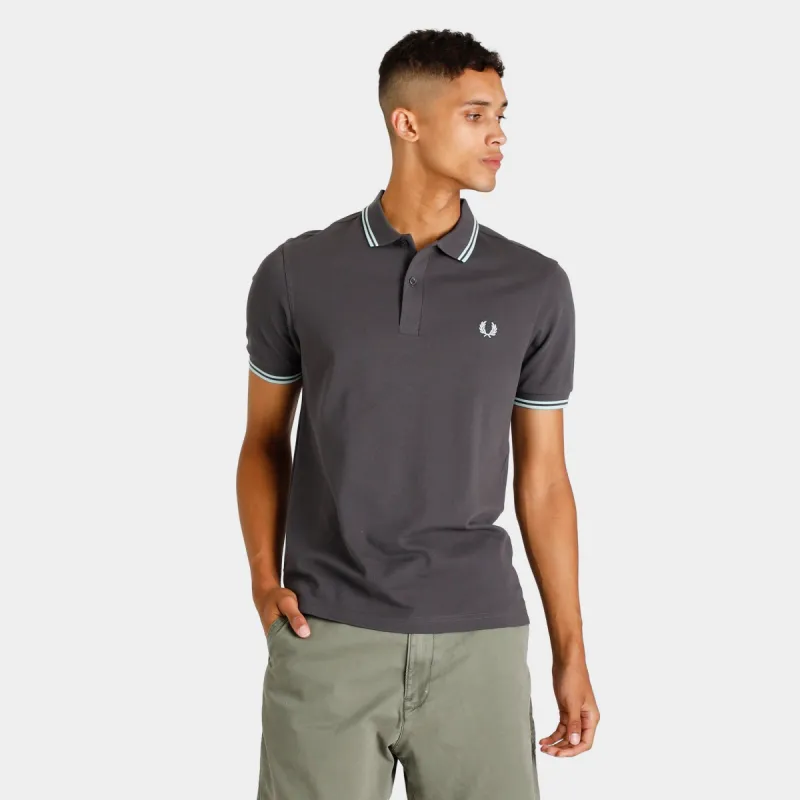 Fred Perry Twin Tipped Shirt Gunmetal / Brighton Blue - Brighton Blue sold by JD Sports