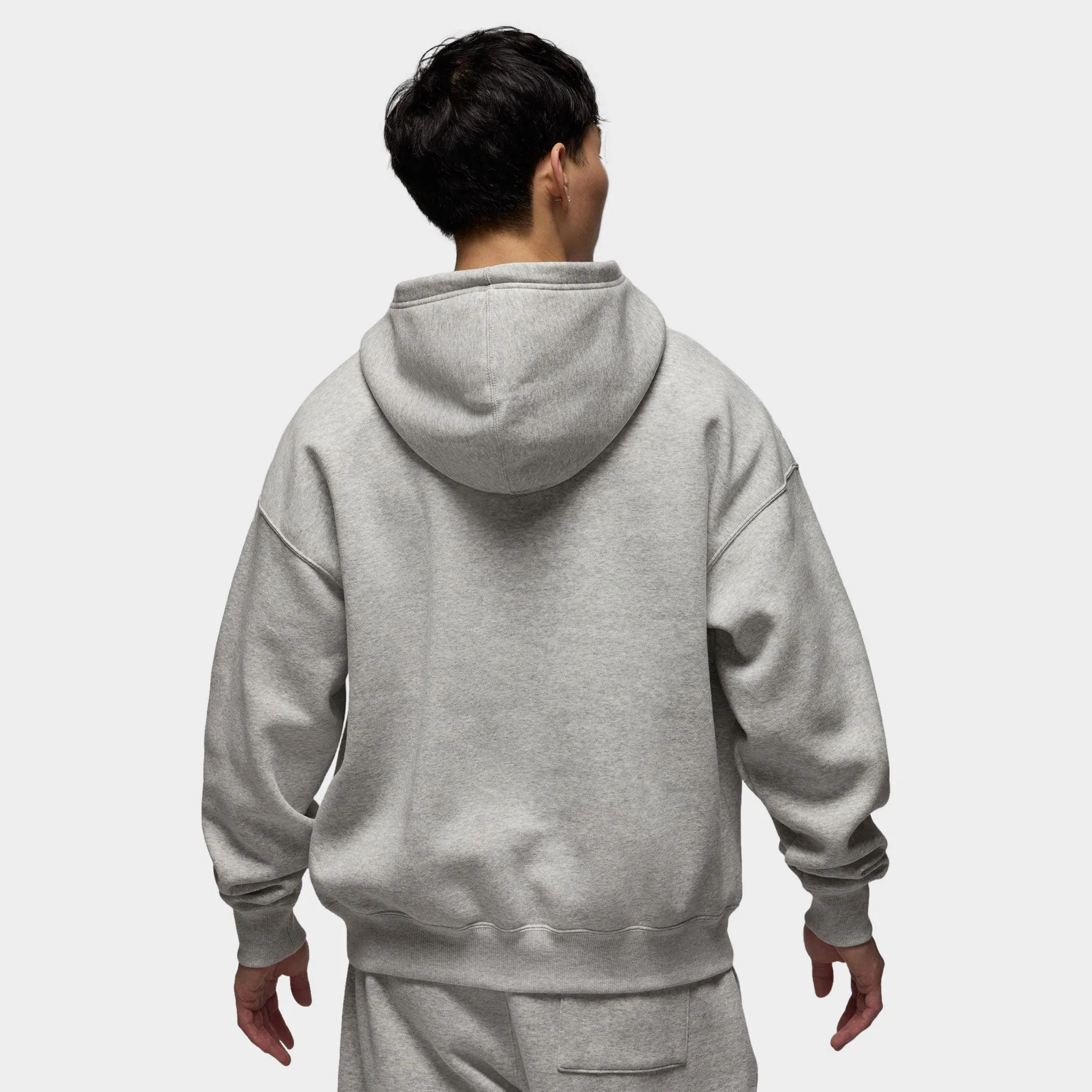 Jordan Brooklyn Oversized Pullover Hoodie Heather Grey / White sold by JD Sports product image thumbnail 2