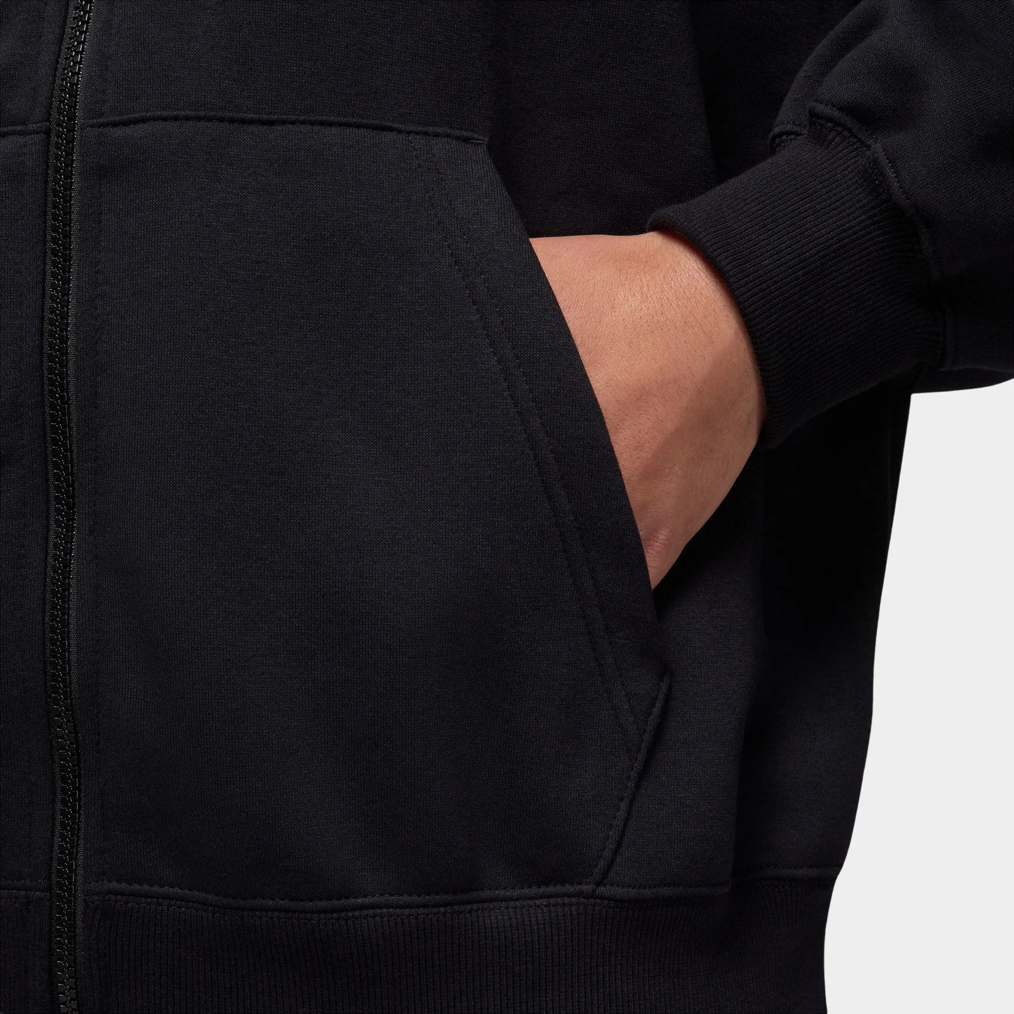 Jordan Brooklyn Oversized Full Zip Hoodie Black / Sail - Gym Red sold by JD Sports product image thumbnail 4