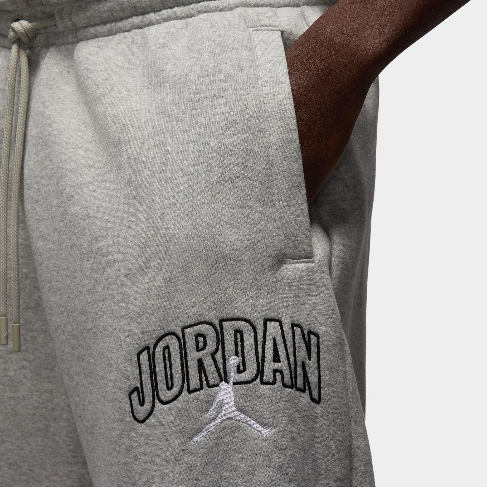 Jordan Brooklyn Fleece Oversized Open-Hem Pants Heather Grey / White sold by JD Sports product image thumbnail 3
