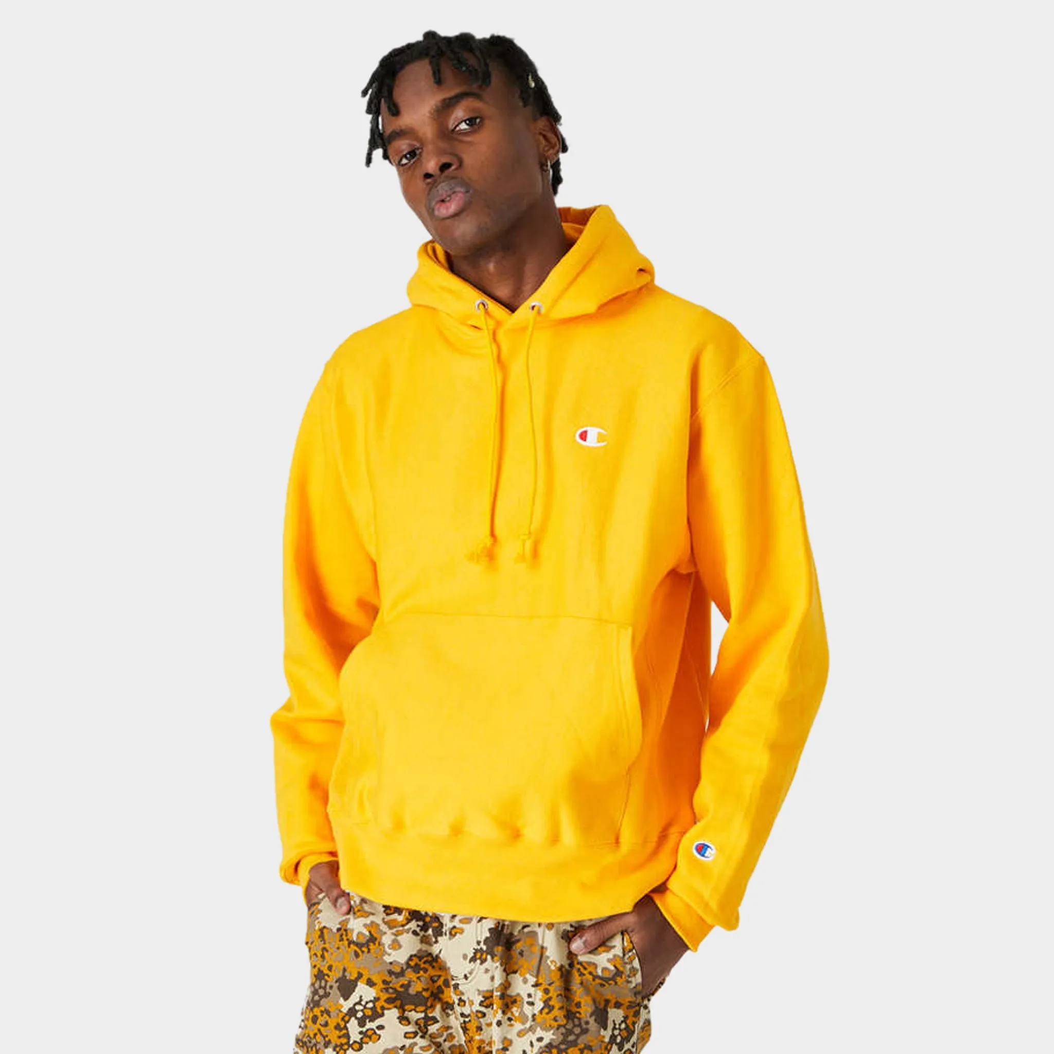 Champion Reverse Weave C Logo Pullover Hoodie / Gold sold by JD Sports