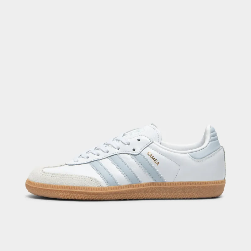 adidas Juniors' Samba OG White / Halo Blue - Gum sold by JD Sports