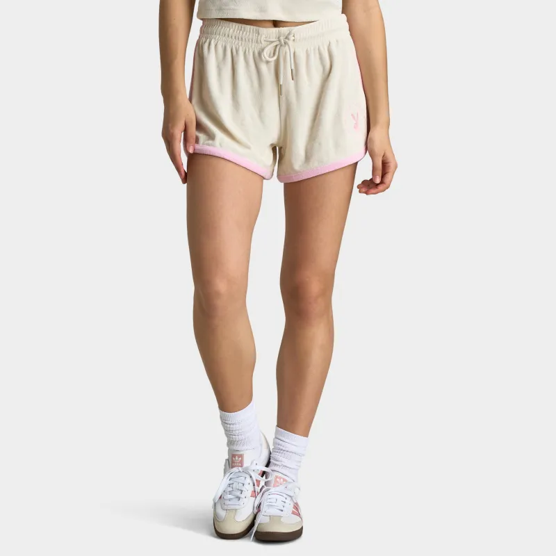 Playboy Retro Terry Short Off White / Pinkesque sold by JD Sports