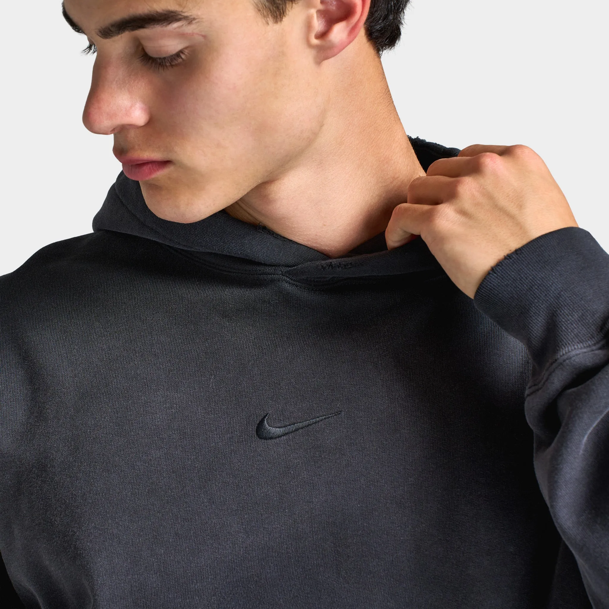 Nike Solo Swoosh Fleece Pullover Hoodie Black / Black sold by JD Sports product image thumbnail 2