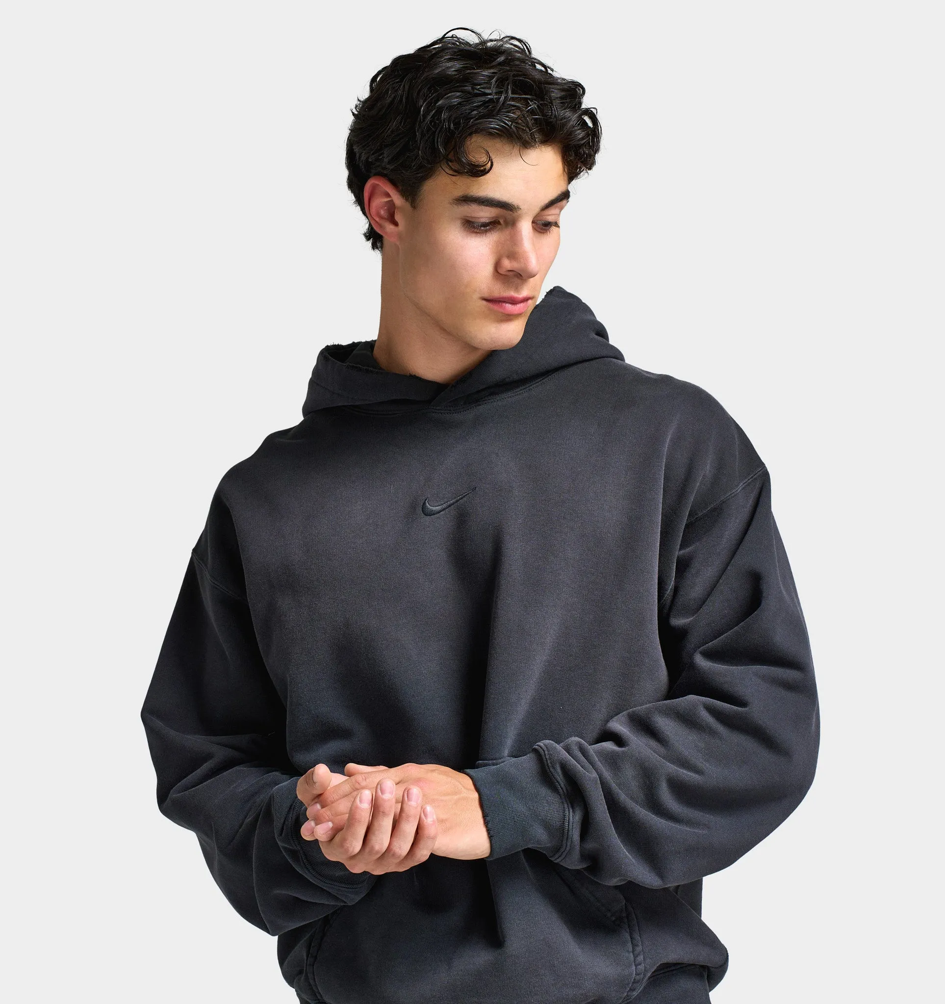 Nike Solo Swoosh Fleece Pullover Hoodie Black / Black sold by JD Sports product image thumbnail 4