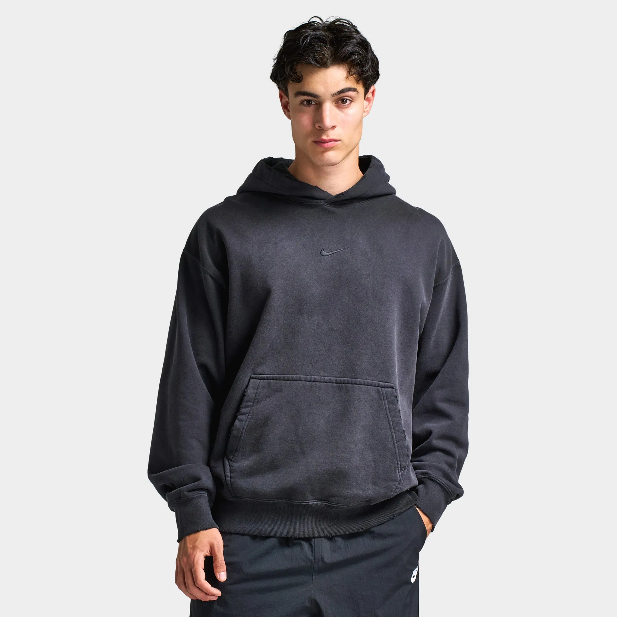 Nike Solo Swoosh Fleece Pullover Hoodie Black / Black sold by JD Sports product image thumbnail 3