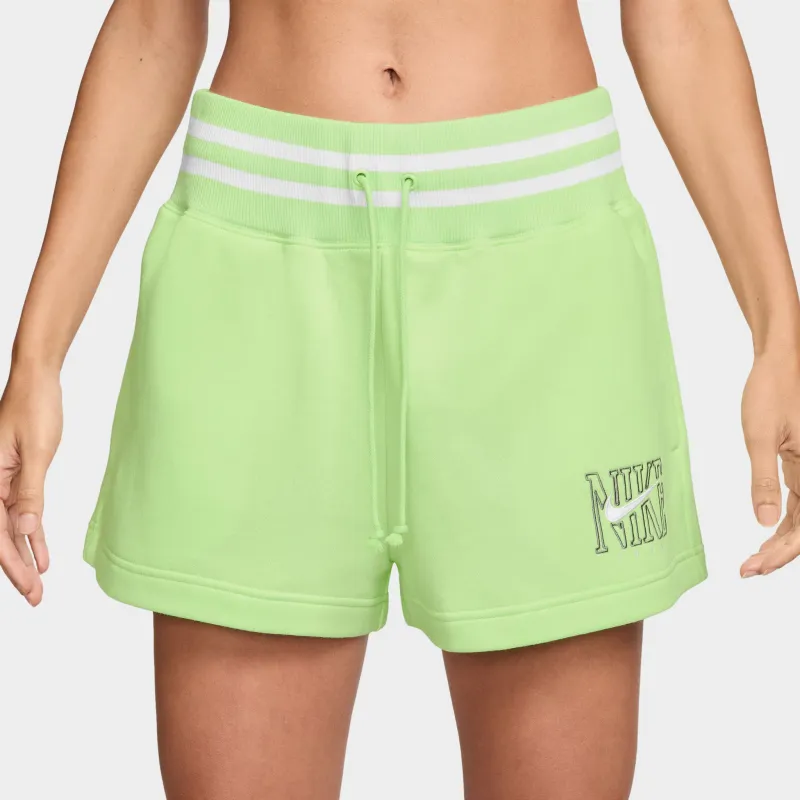 Nike Sportswear Women's Phoenix Fleece High-Waisted 2" Graphic Shorts / Light Liquid Lime sold by JD Sports
