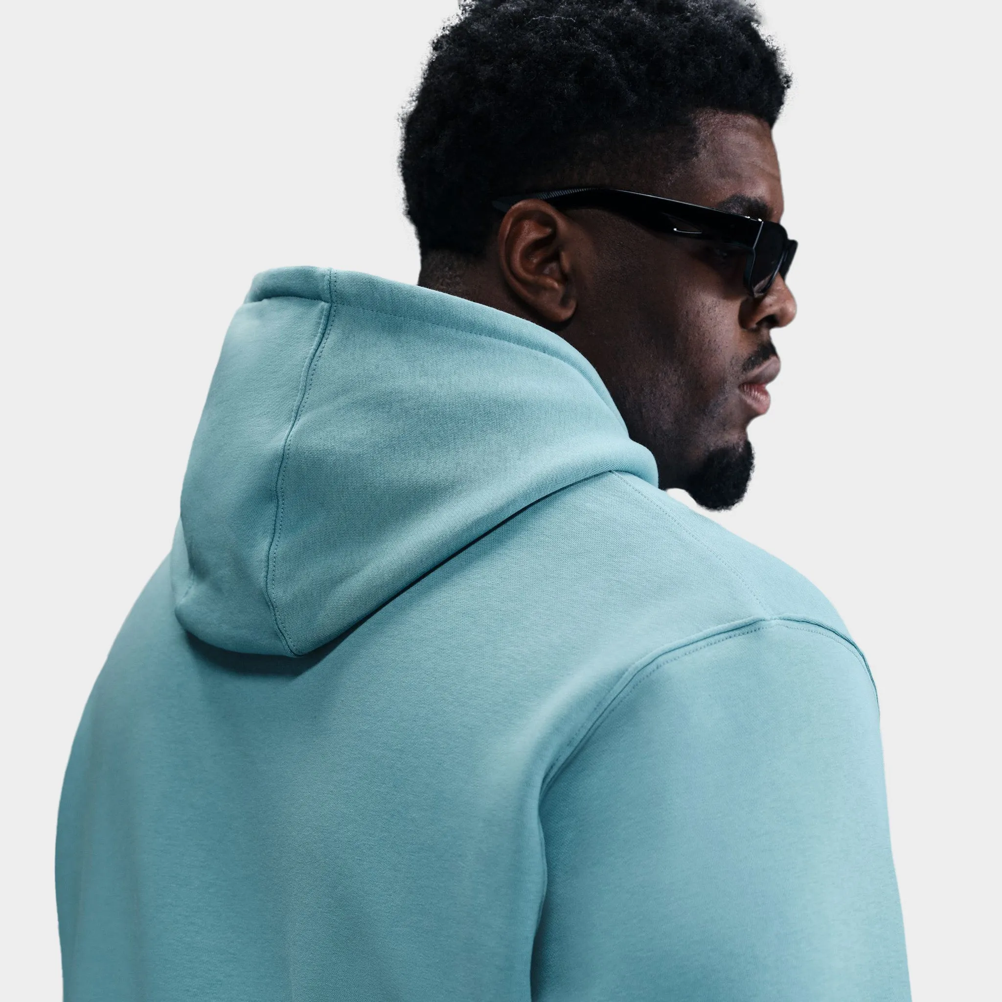 Nike Club Fleece Pullover Hoodie Denim Turq / White sold by JD Sports product image thumbnail 3