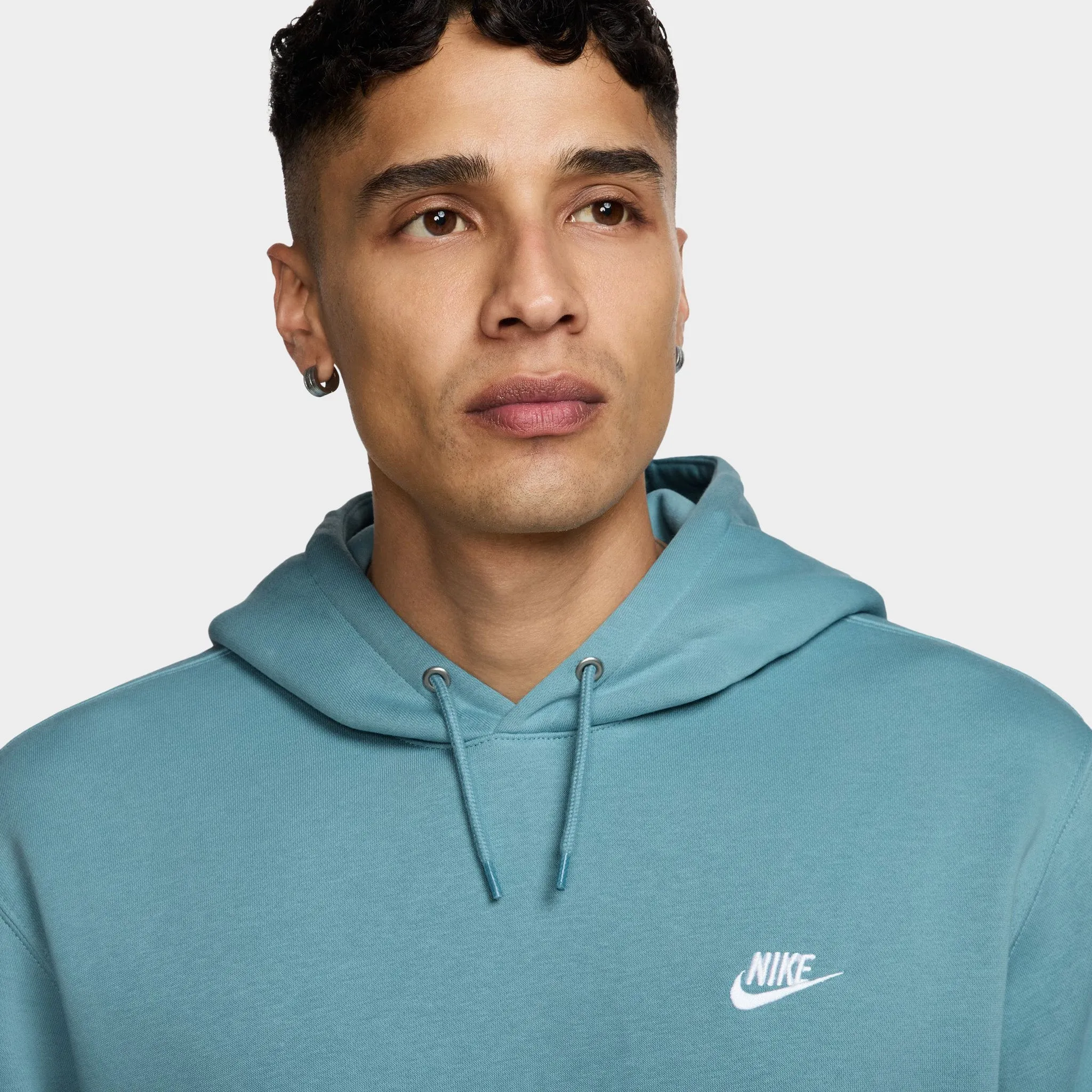 Nike Club Fleece Pullover Hoodie Denim Turq / White sold by JD Sports product image thumbnail 2