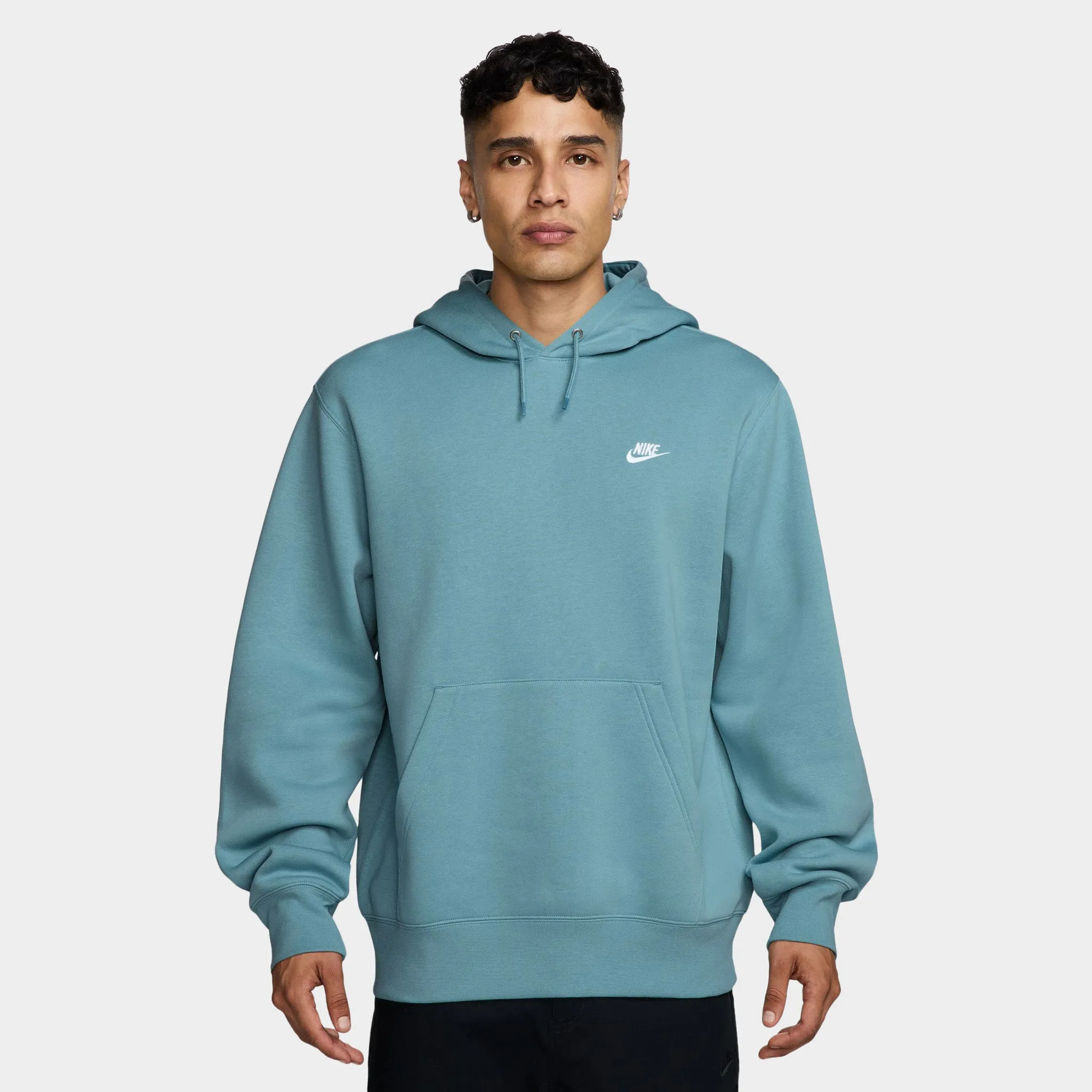 Nike Club Fleece Pullover Hoodie Denim Turq / White sold by JD Sports