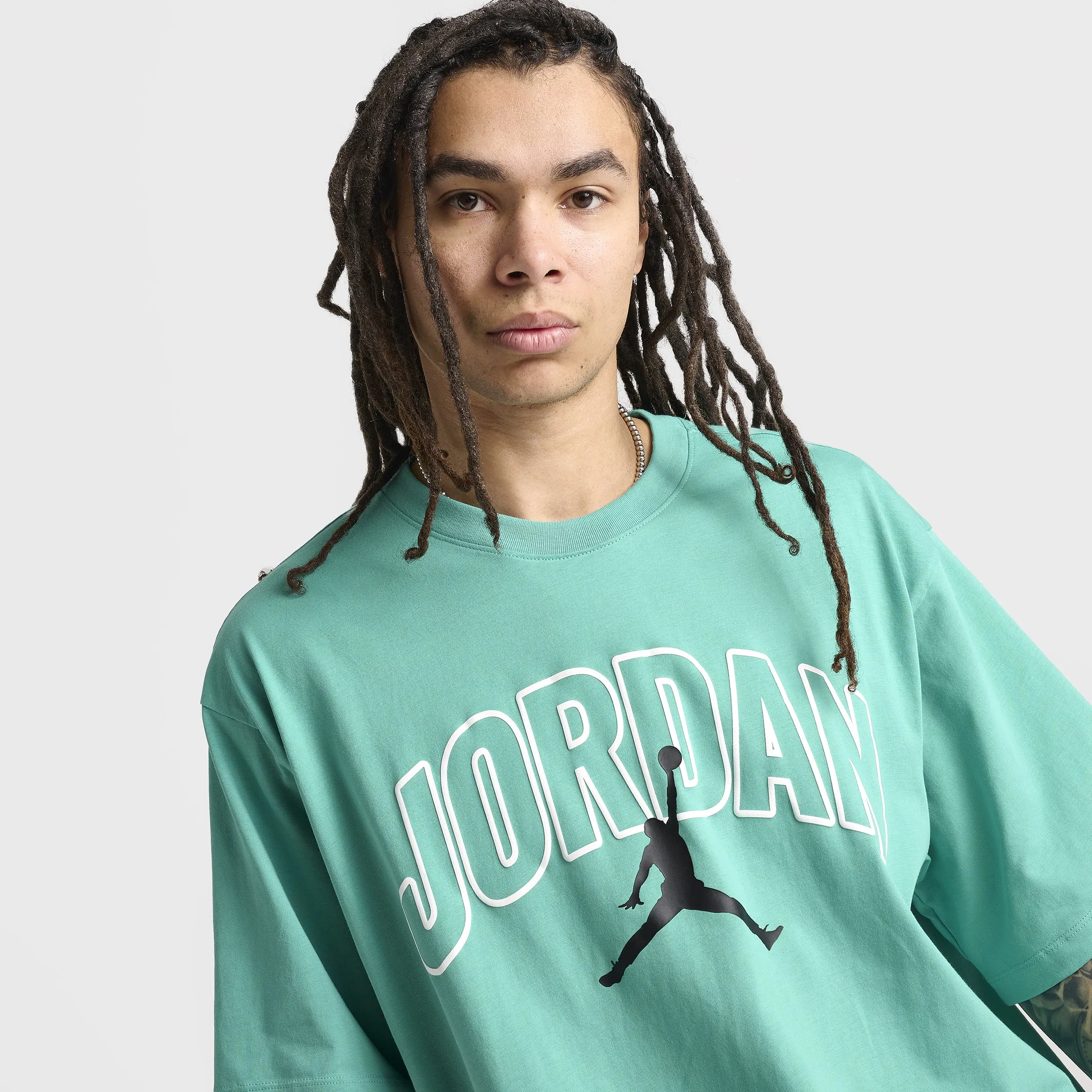 Jordan Brooklyn Arch Logo Graphic T-Shirt Washed Teal / White - Black sold by JD Sports product image thumbnail 4