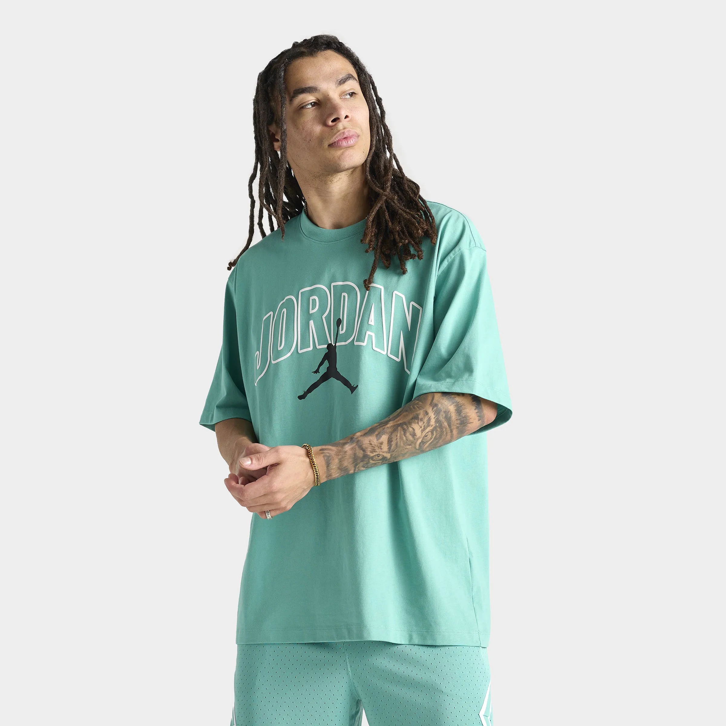 Jordan Brooklyn Arch Logo Graphic T-Shirt Washed Teal / White - Black sold by JD Sports product image thumbnail 3