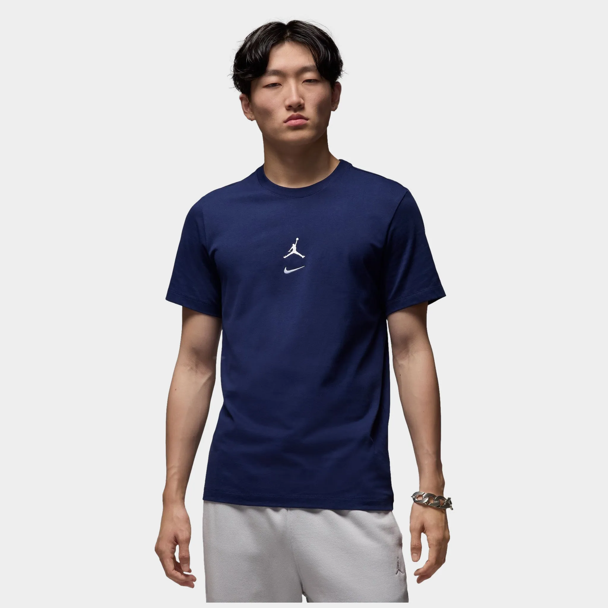 Jordan Jumpman T-Shirt Midnight Navy / Light Smoke Grey - White sold by JD Sports