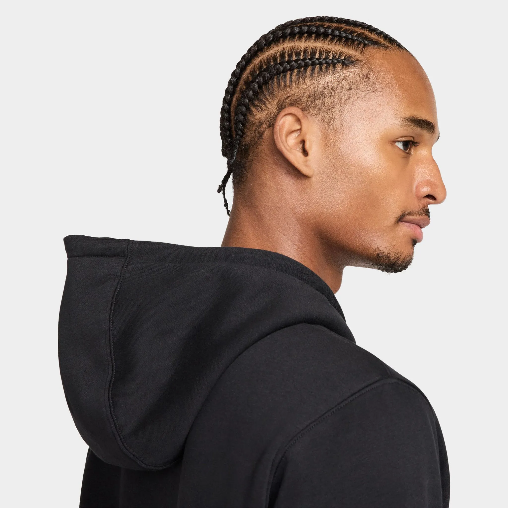 Nike Club Fleece Full Zip Hoodie Black / Black - White sold by JD Sports product image thumbnail 5