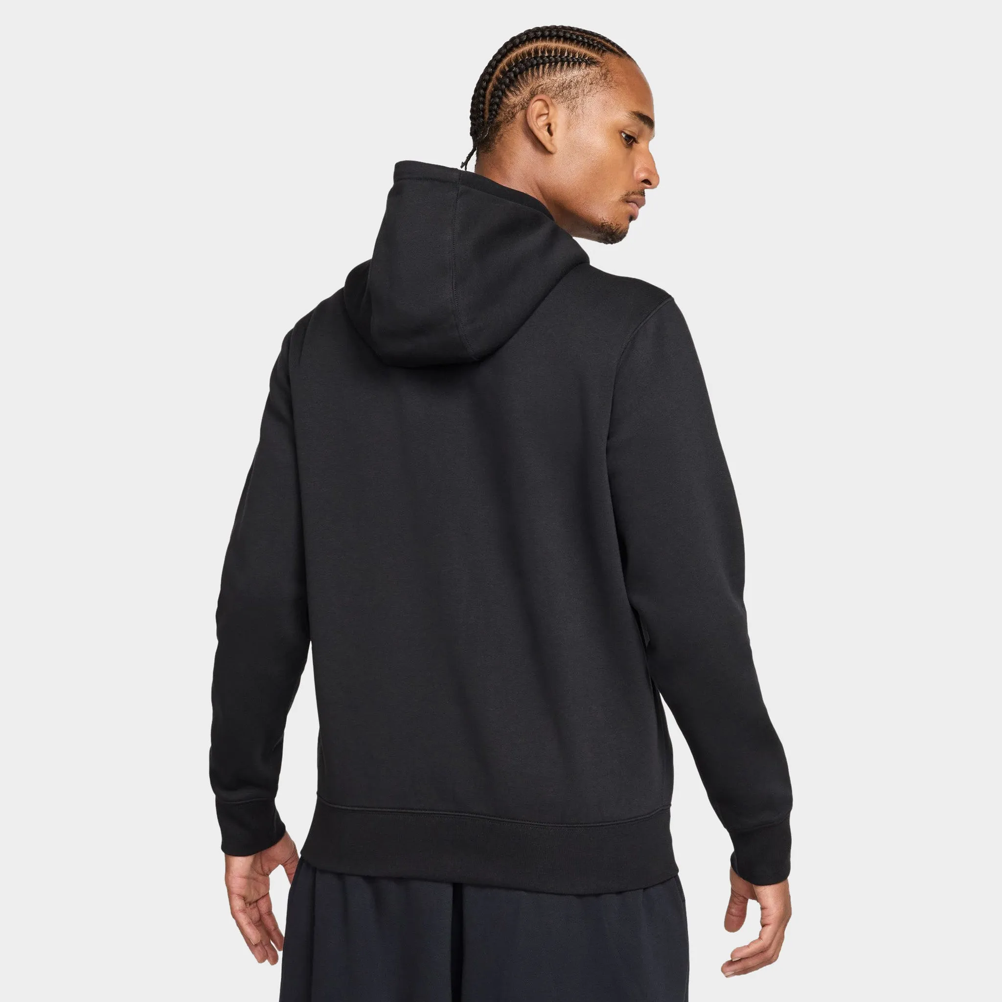 Nike Club Fleece Full Zip Hoodie Black / Black - White sold by JD Sports product image thumbnail 2