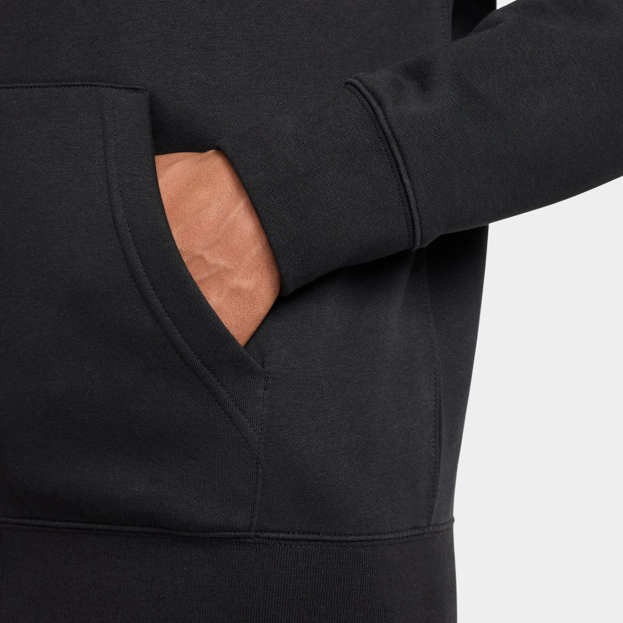 Nike Club Fleece Full Zip Hoodie Black / Black - White sold by JD Sports product image thumbnail 4