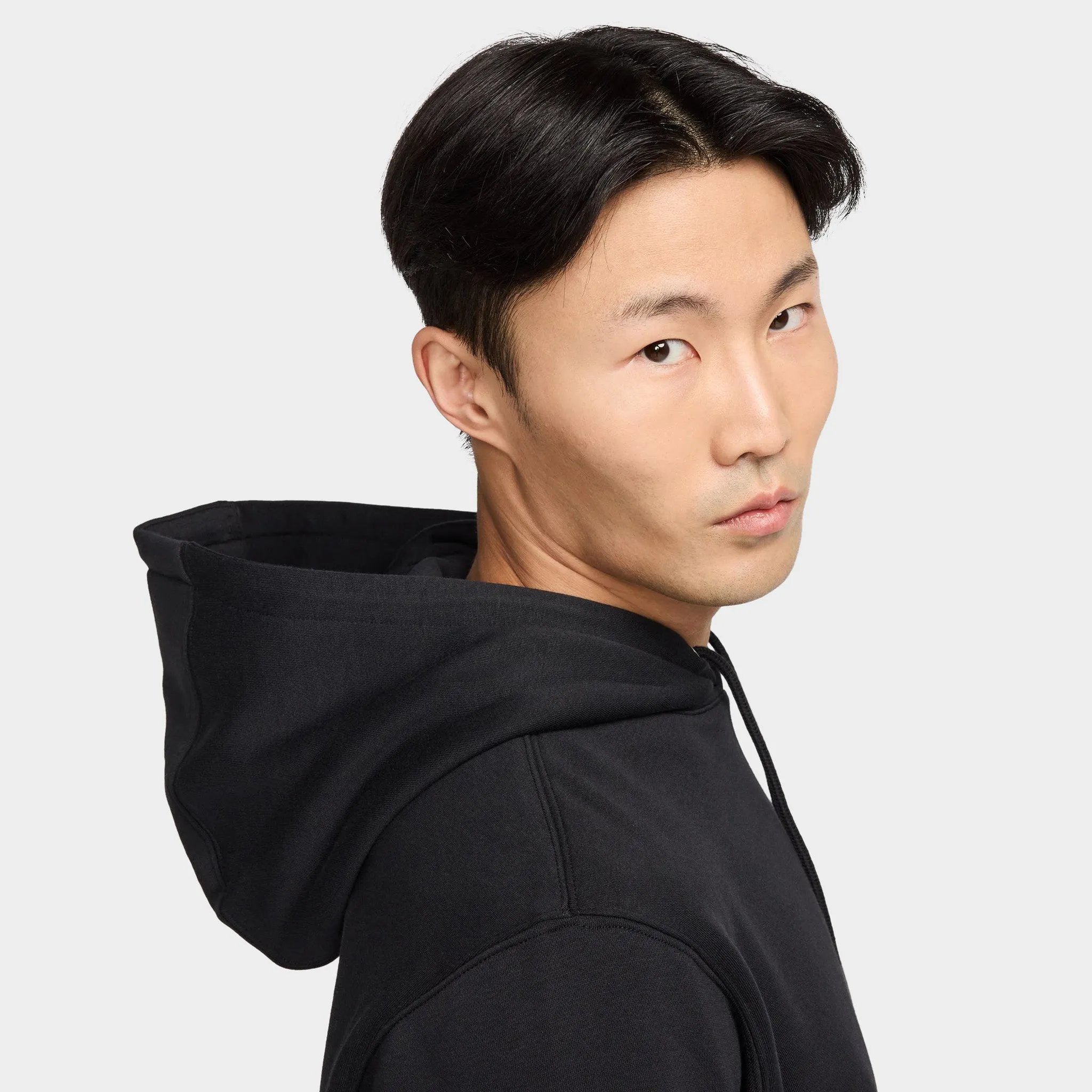 Nike Club Fleece Pullover Hoodie Black / Black - White sold by JD Sports product image thumbnail 4