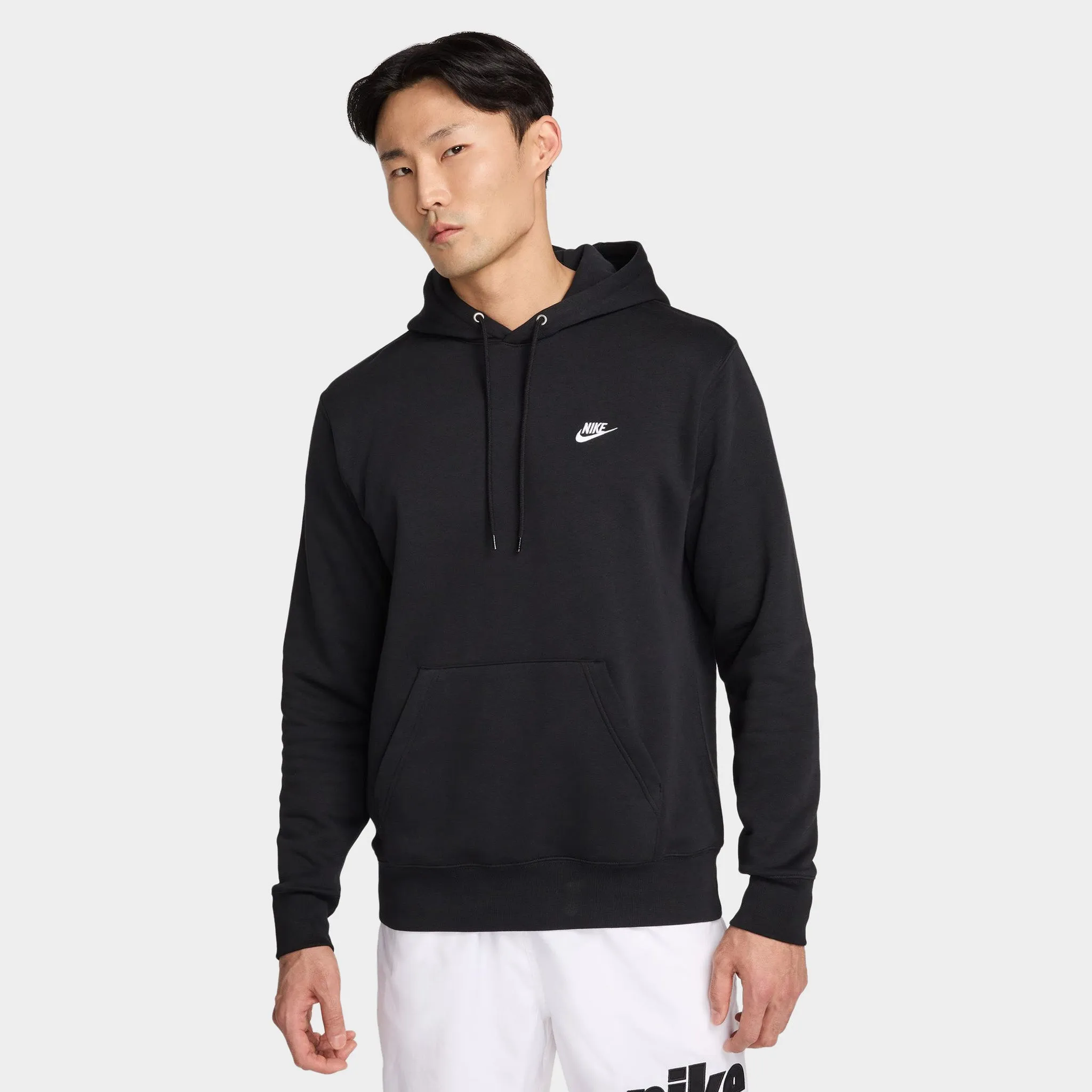 Nike Club Fleece Pullover Hoodie Black / Black - White sold by JD Sports