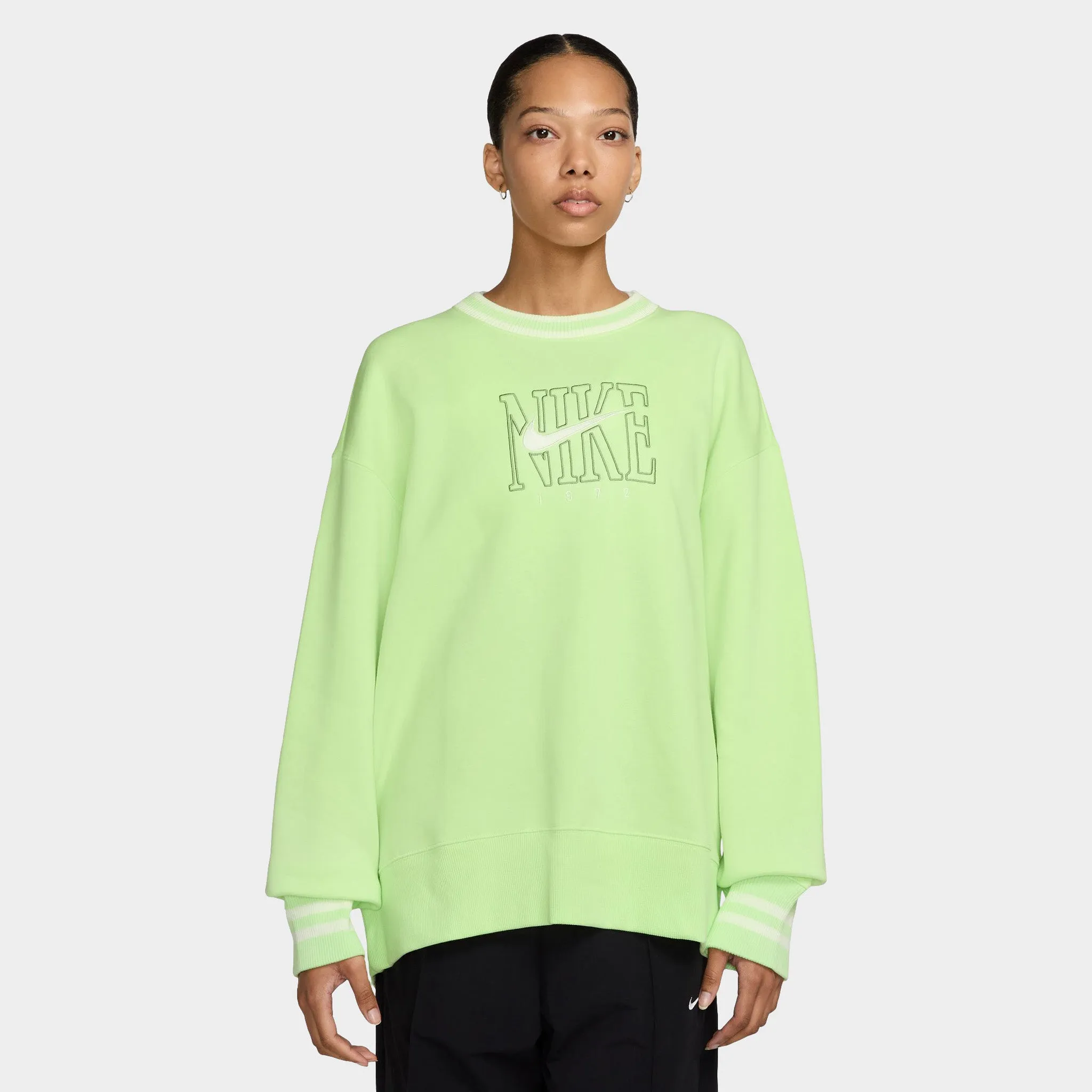 Nike Sportswear Women's Phoenix Fleece Oversized Graphic Crewneck Sweatshirt / Light Liquid Lime sold by JD Sports